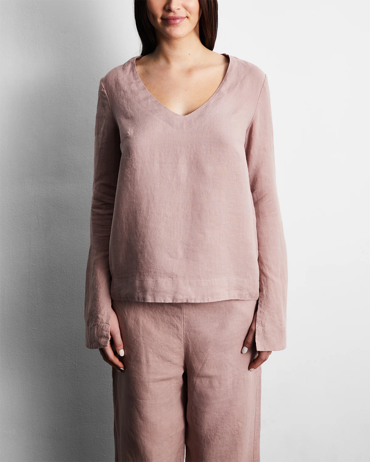 Lavender 100% French Flax Linen Top