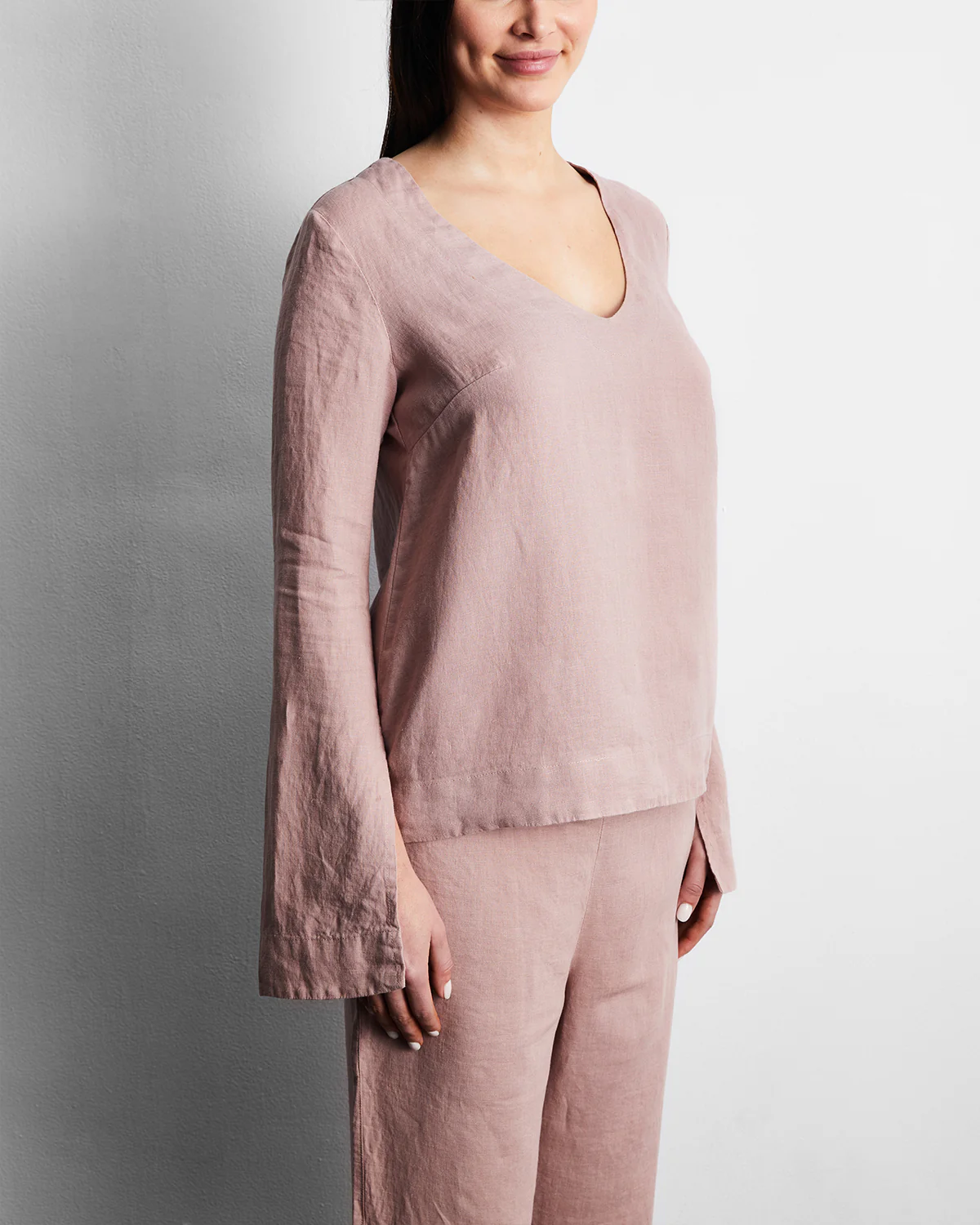 Lavender 100% French Flax Linen Top - Image 2