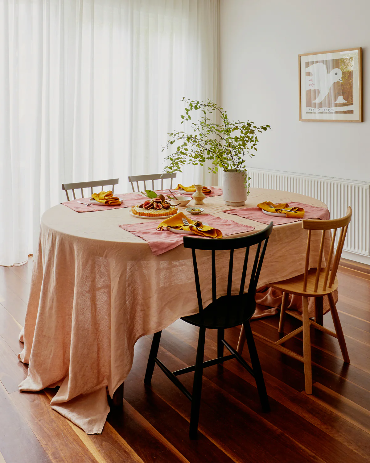 Terracotta 100% French Flax Linen Tablecloth - Image 2