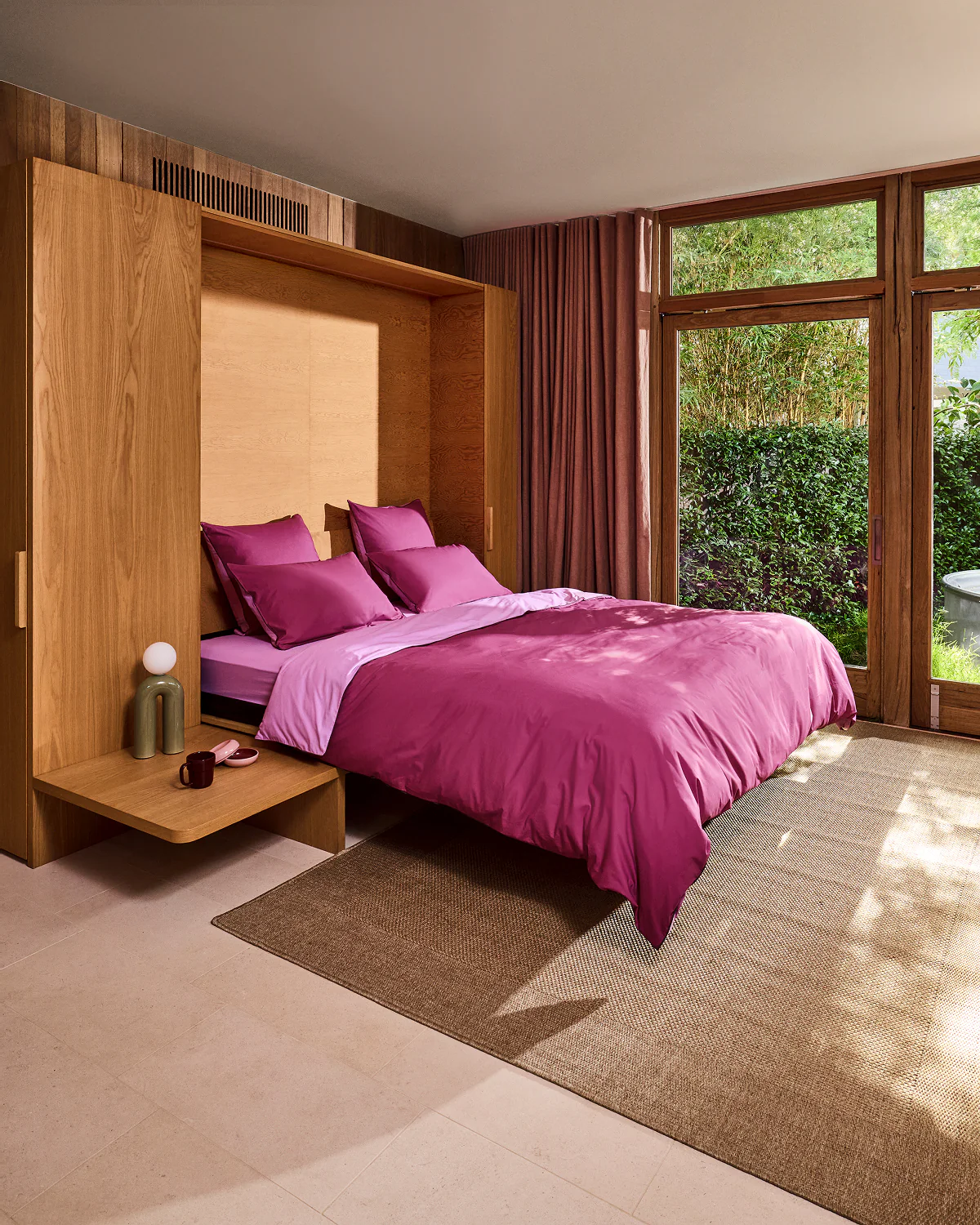 Berry, Bubblegum & Moss Piped 100% Organic Cotton Duvet Cover Set - Image 7