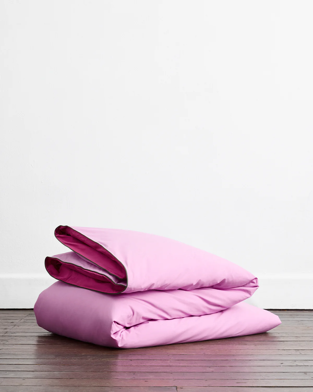 Berry, Bubblegum & Moss Piped 100% Organic Cotton Duvet Cover Set - Image 4