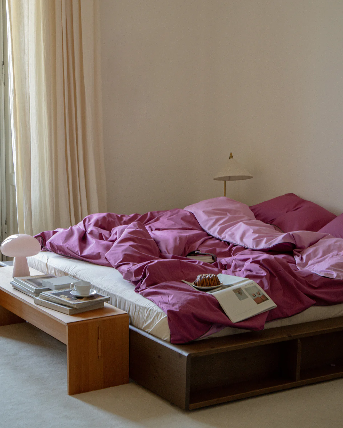 Berry, Bubblegum & Moss Piped 100% Organic Cotton Duvet Cover Set - Image 9