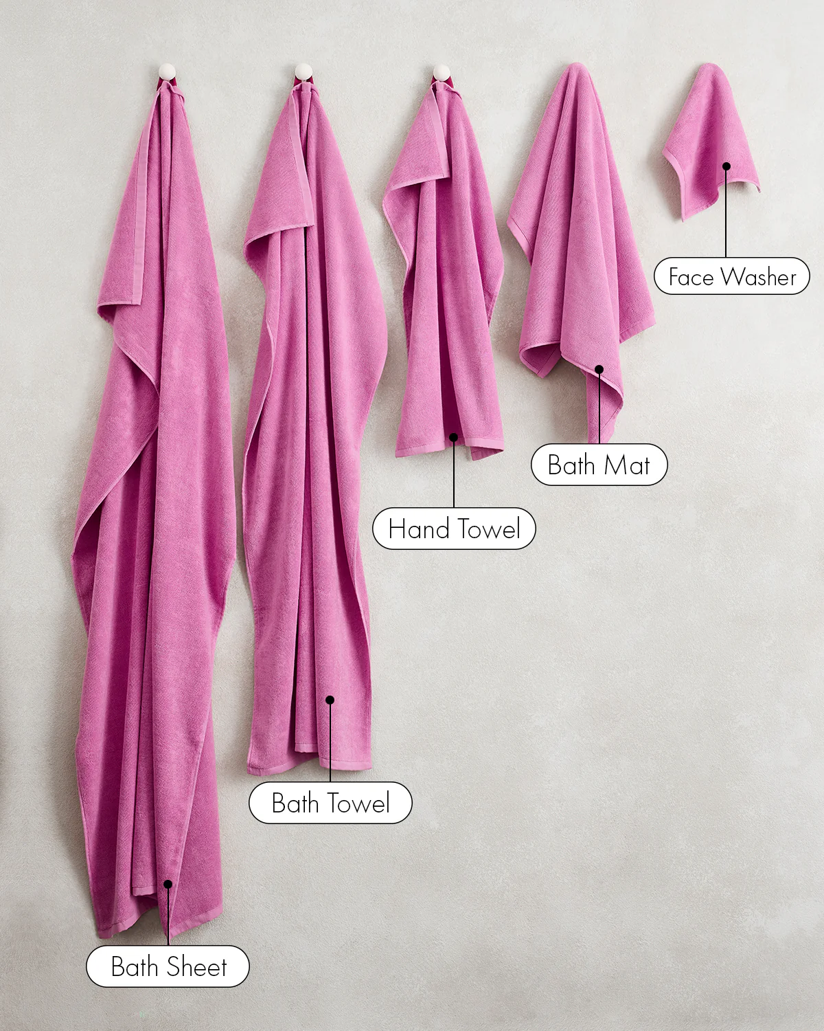 Bubblegum 100% Cotton Terry Bath Sheet Bundle - Image 4