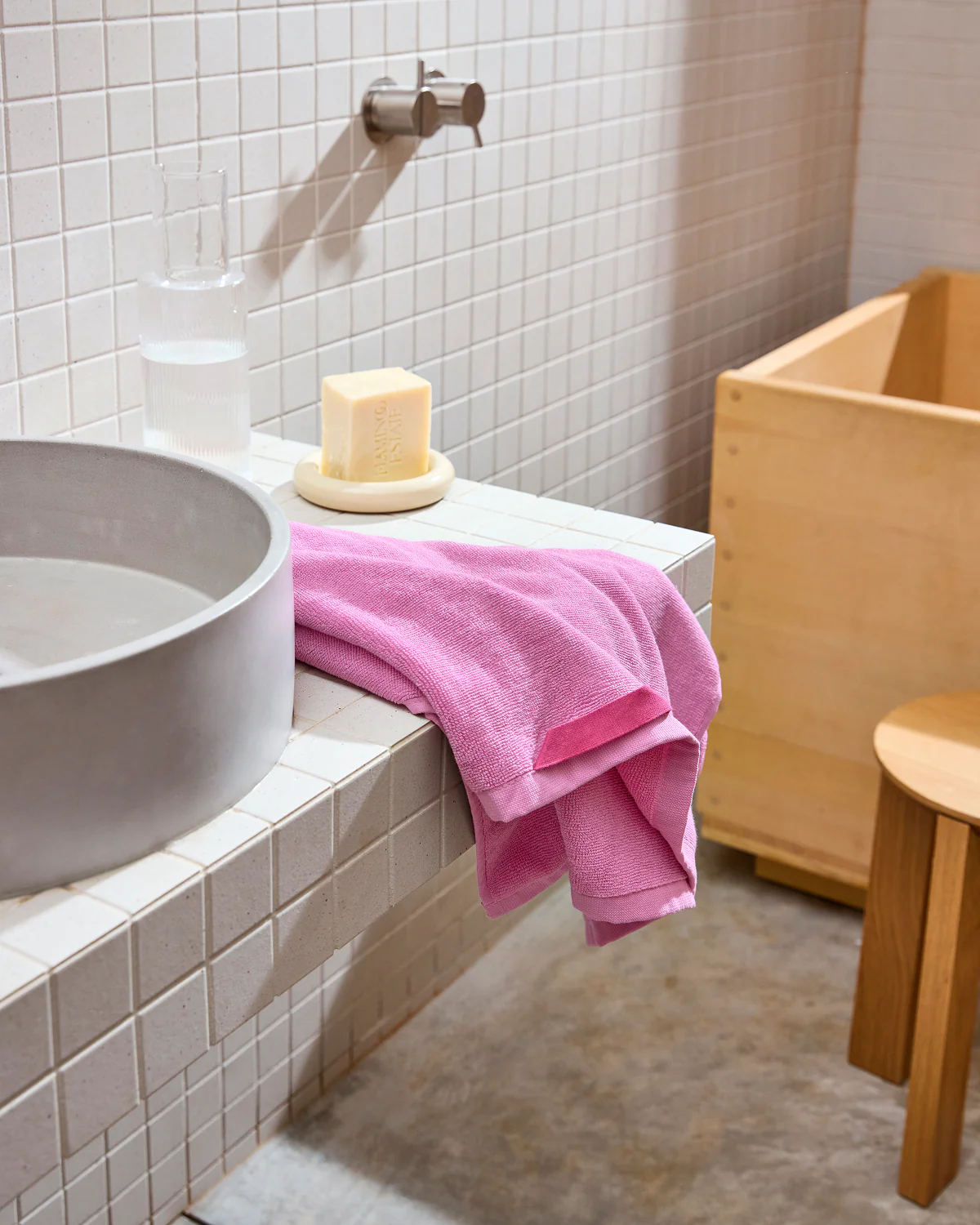 Bubblegum 100% Cotton Terry Hand Towels (Set of Two) - Image 2
