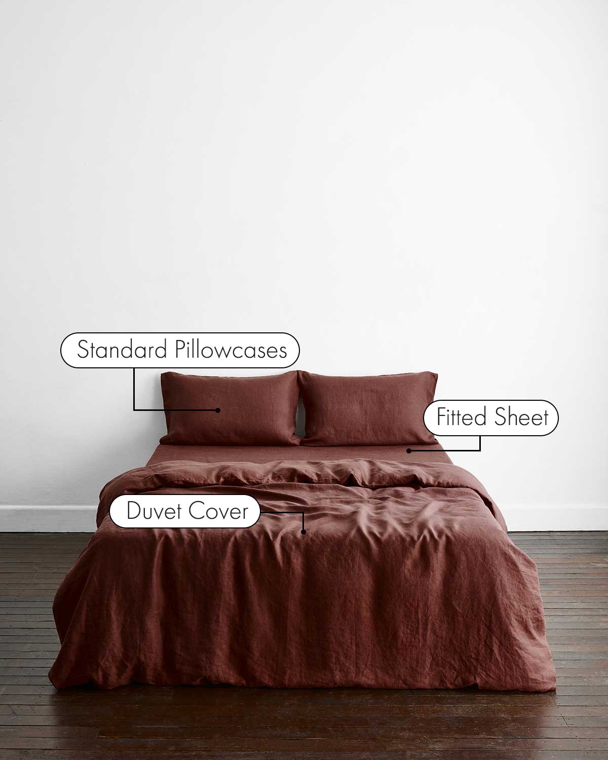 Cacao 100% French Flax Linen Bedding Set - Image 2