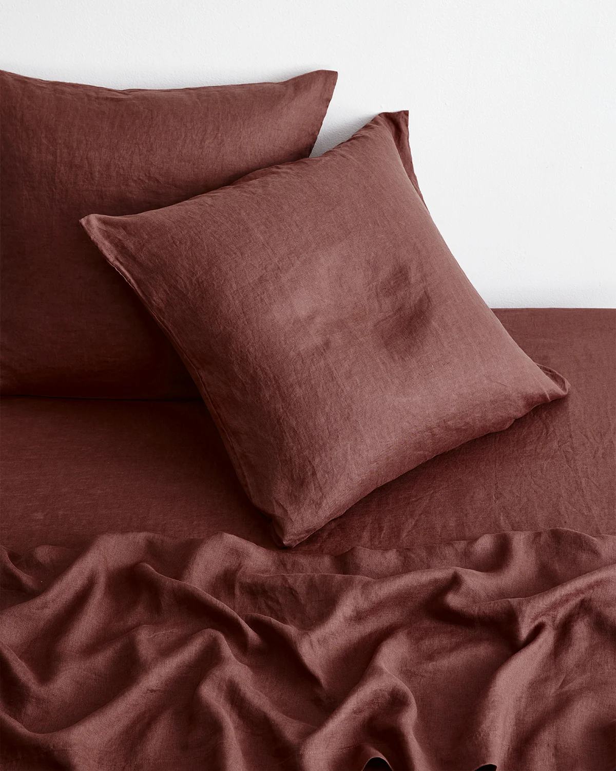 Cacao 100% French Flax Linen European Pillowcases (Set of Two) - Image 2