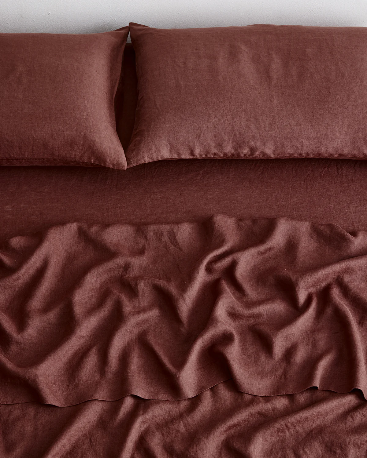 Cacao 100% French Flax Linen Fitted Sheet - Image 2