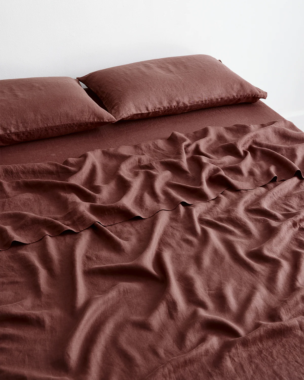 Cacao 100% French Flax Linen Flat Sheet - Image 2