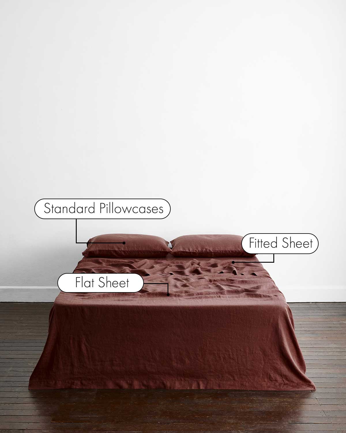 Cacao 100% French Flax Linen Sheet Set - Image 2