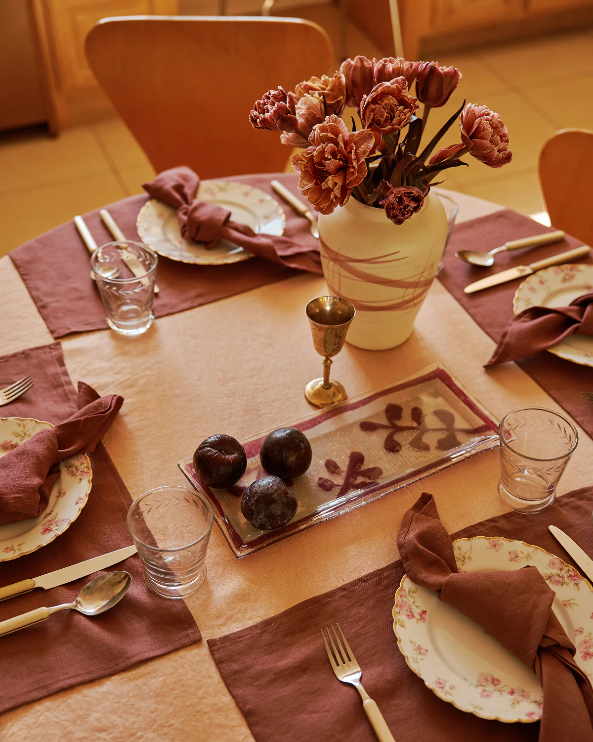 Terracotta 100% French Flax Linen Tablecloth - Image 7