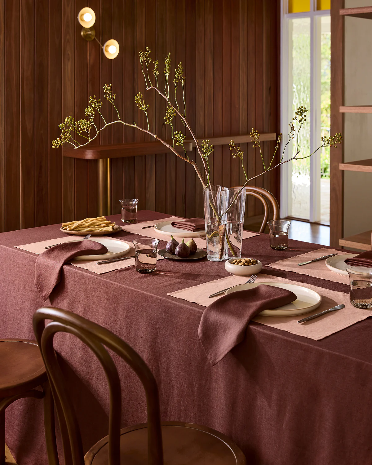 Cacao 100% French Flax Linen Tablecloth - Image 3