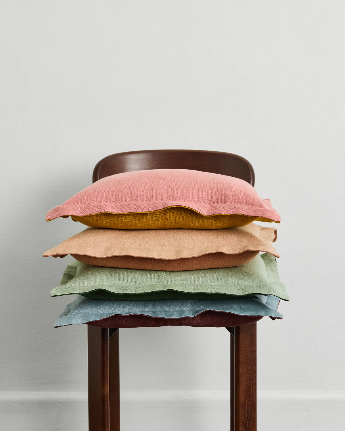 Terracotta & Hazelnut 100% French Flax Linen Cushion Cover - Image 4
