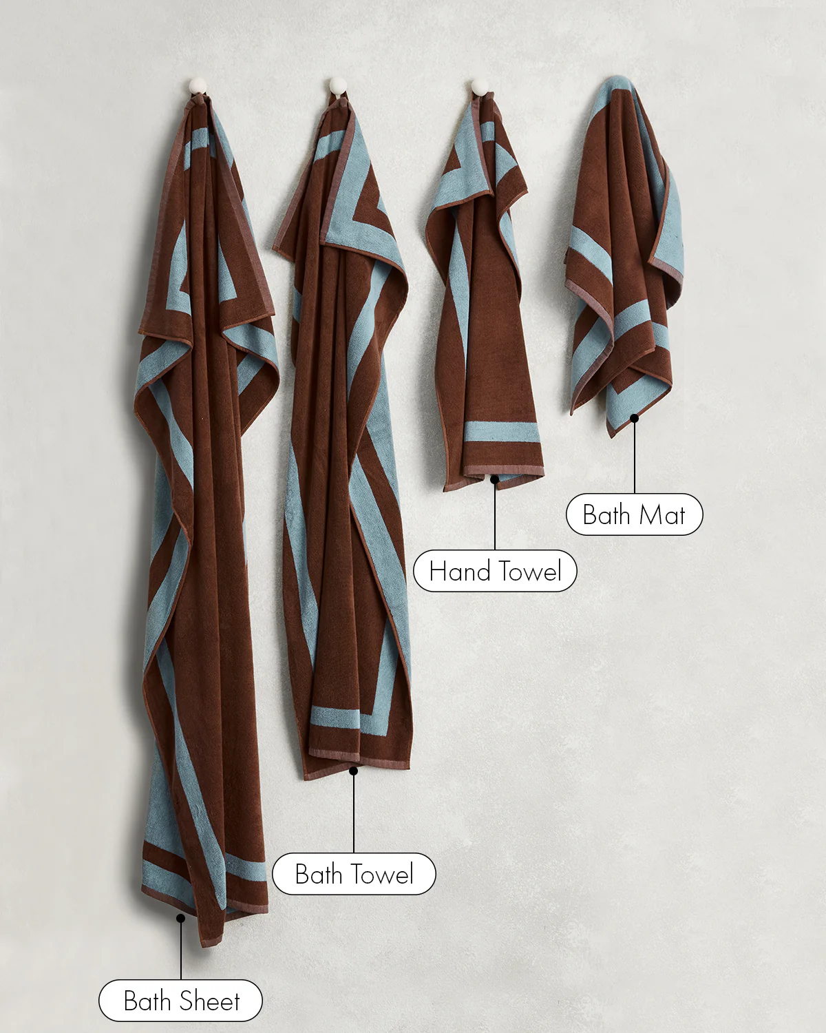 Cacao & Lagoon Two-Toned 100% Cotton Terry Bath Sheet Bundle - Image 7