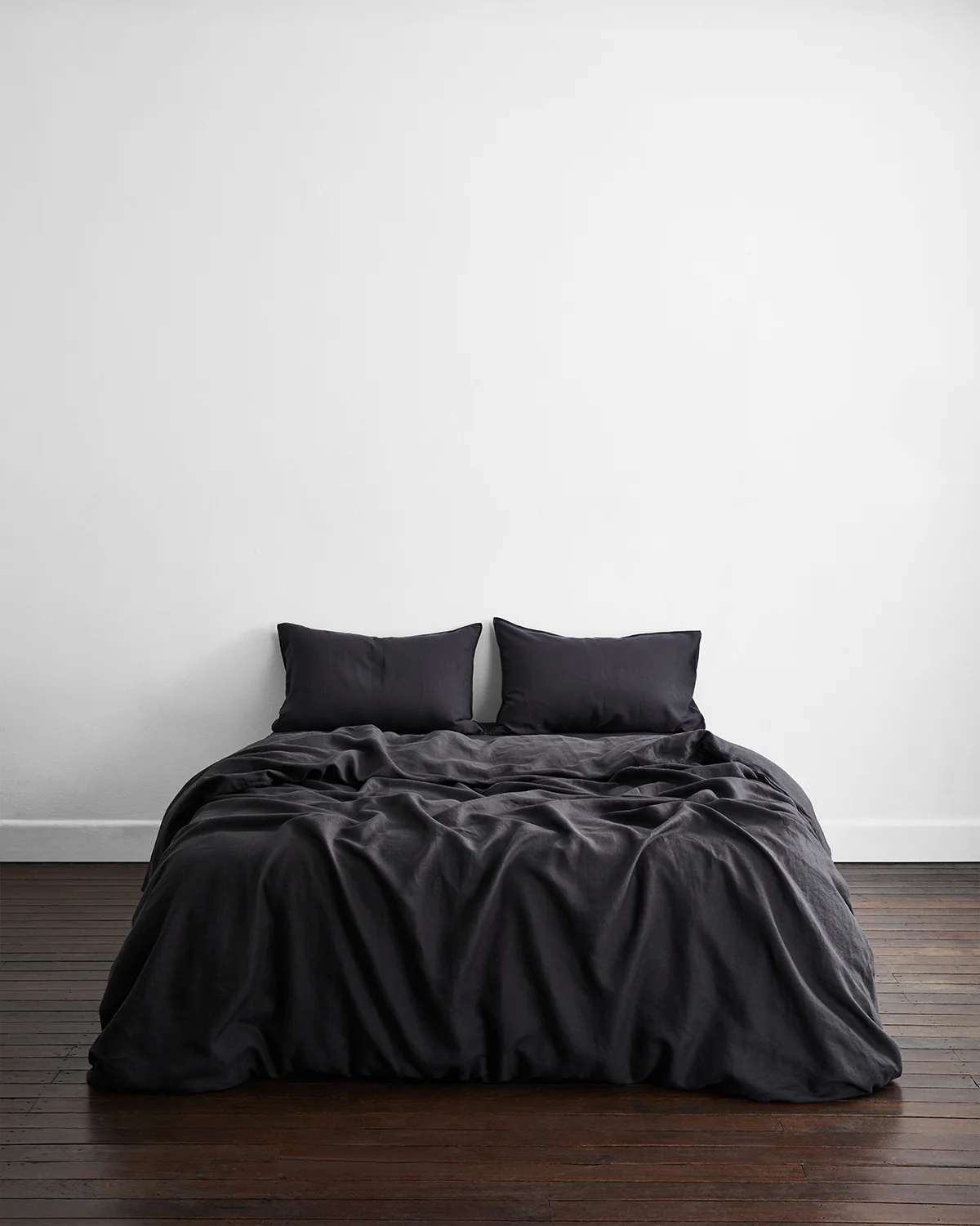 Charcoal 100% French Flax Linen Duvet Cover - Image 2