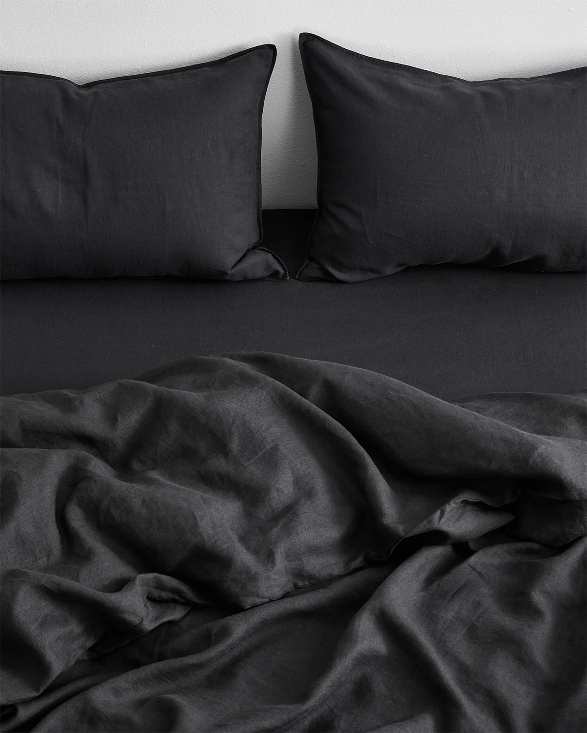 Charcoal 100% French Flax Linen Pillowcases (Set of Two) - Image 2