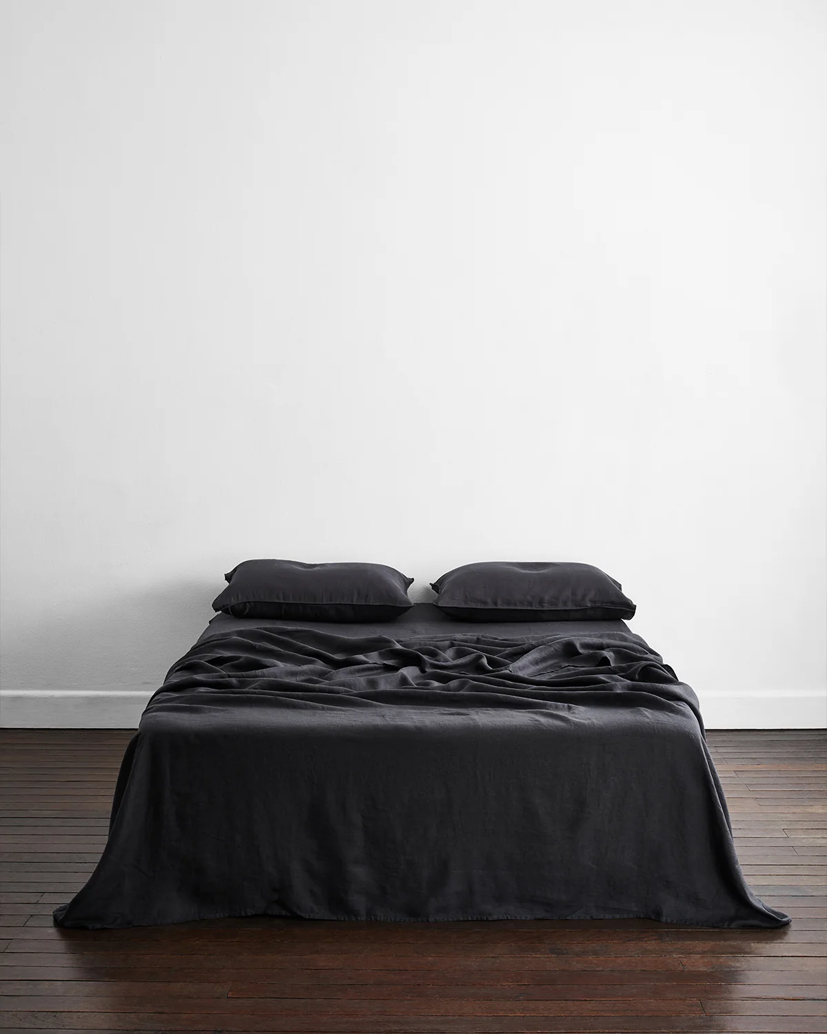 Charcoal 100% French Flax Linen King Pillowcases (Set of Two) - Image 2