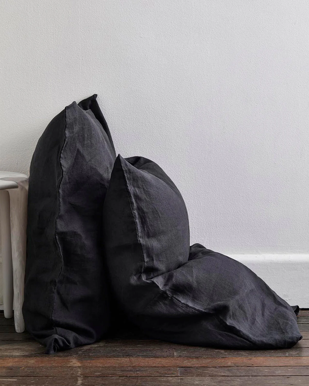 Charcoal & Oatmeal 100% French Flax Linen Quilt Bedding Bundle - Image 6