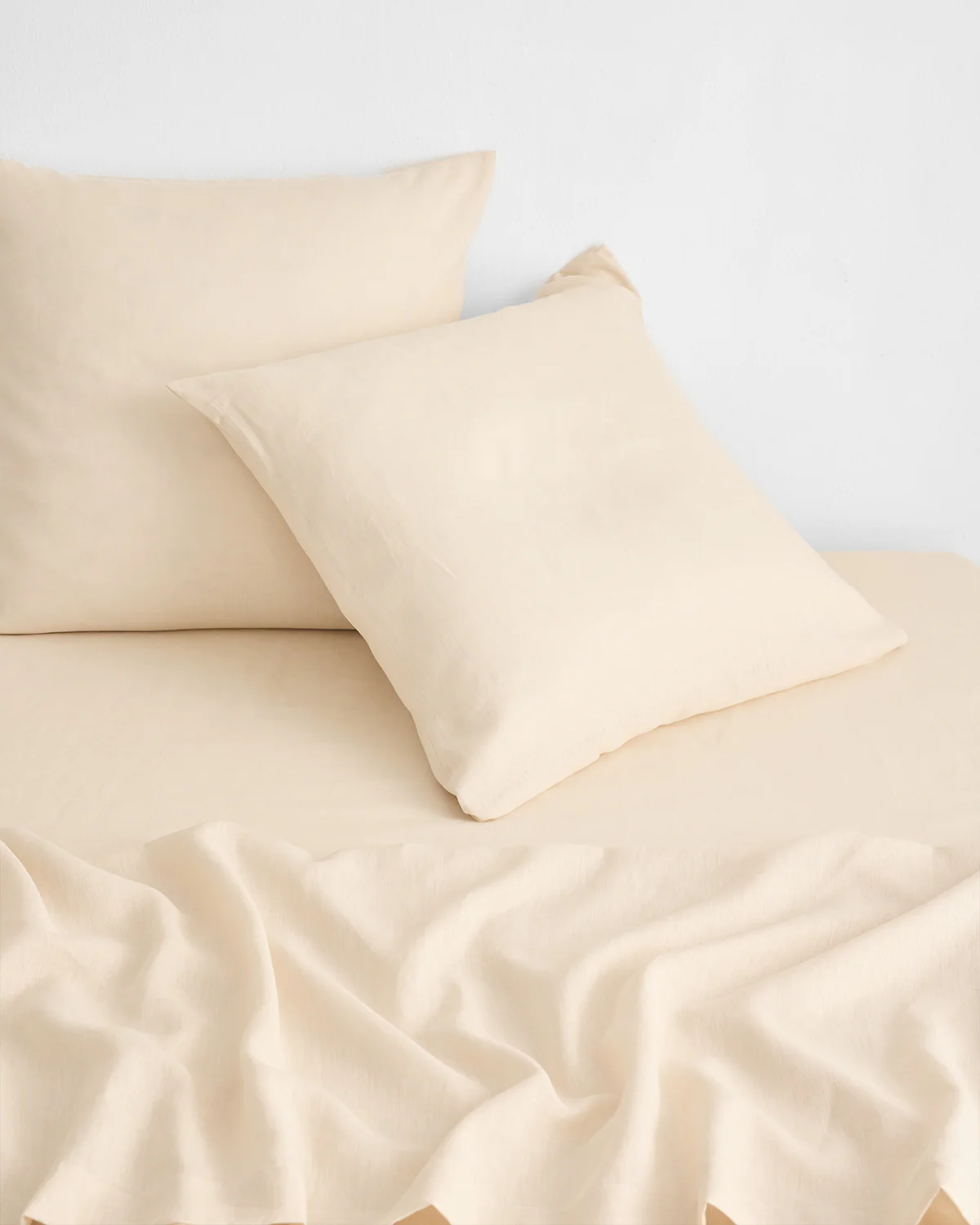 Crème 100% French Flax Linen European Pillowcases (Set of Two) - Image 2