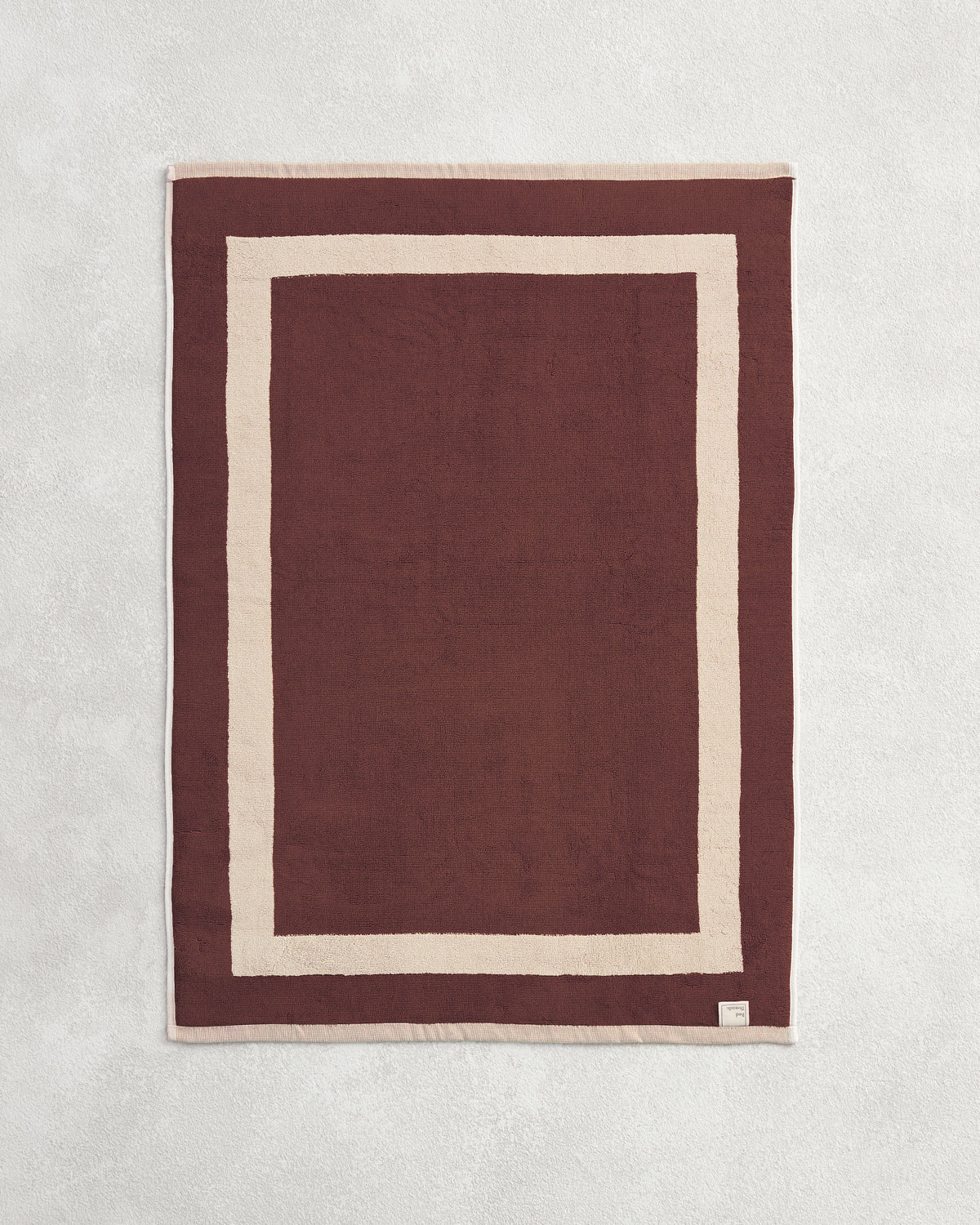 Crème & Cacao Two-Toned 100% Cotton Terry Bath Mat - Image 2