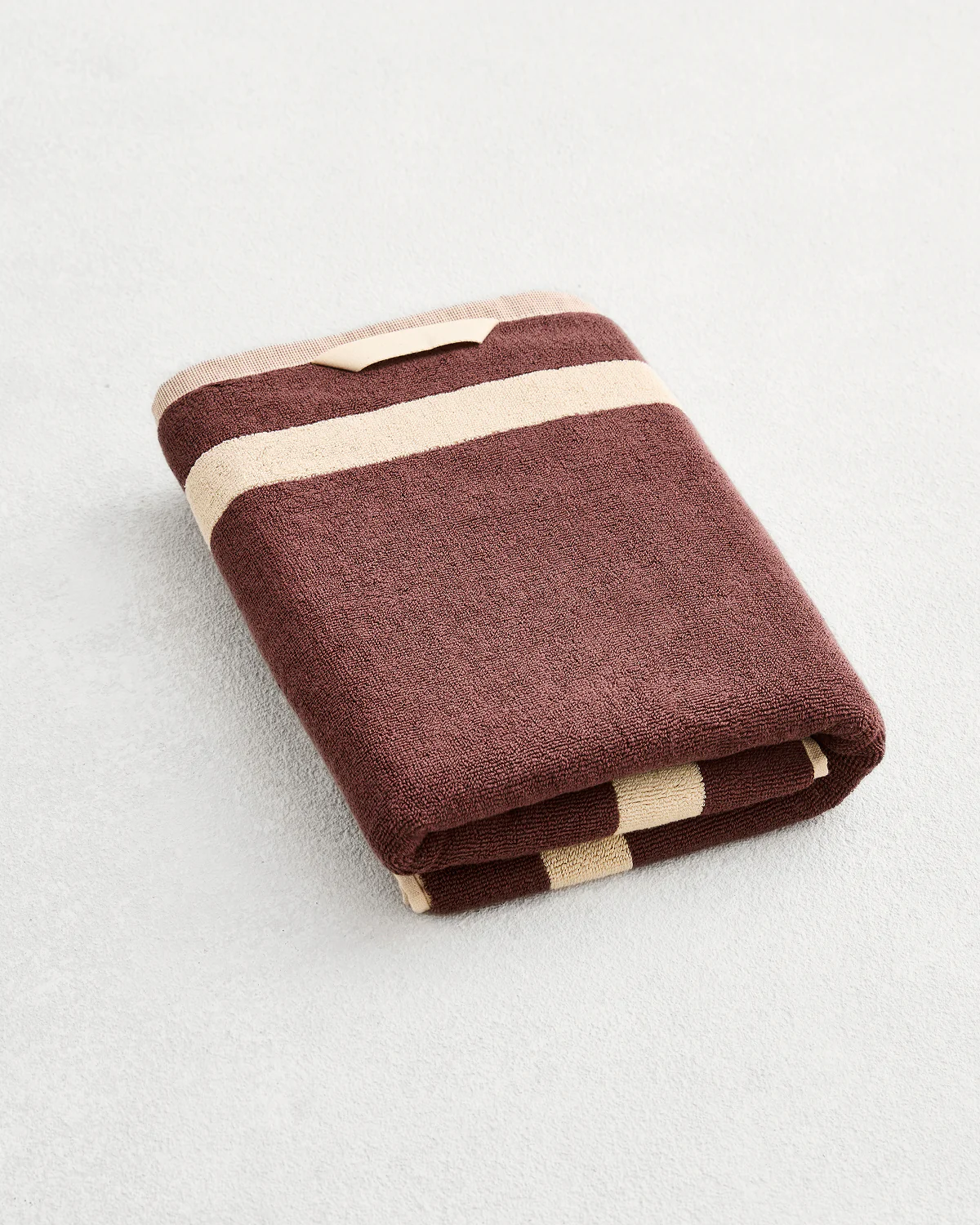 Crème & Cacao Two-Toned 100% Cotton Terry Bath Towel