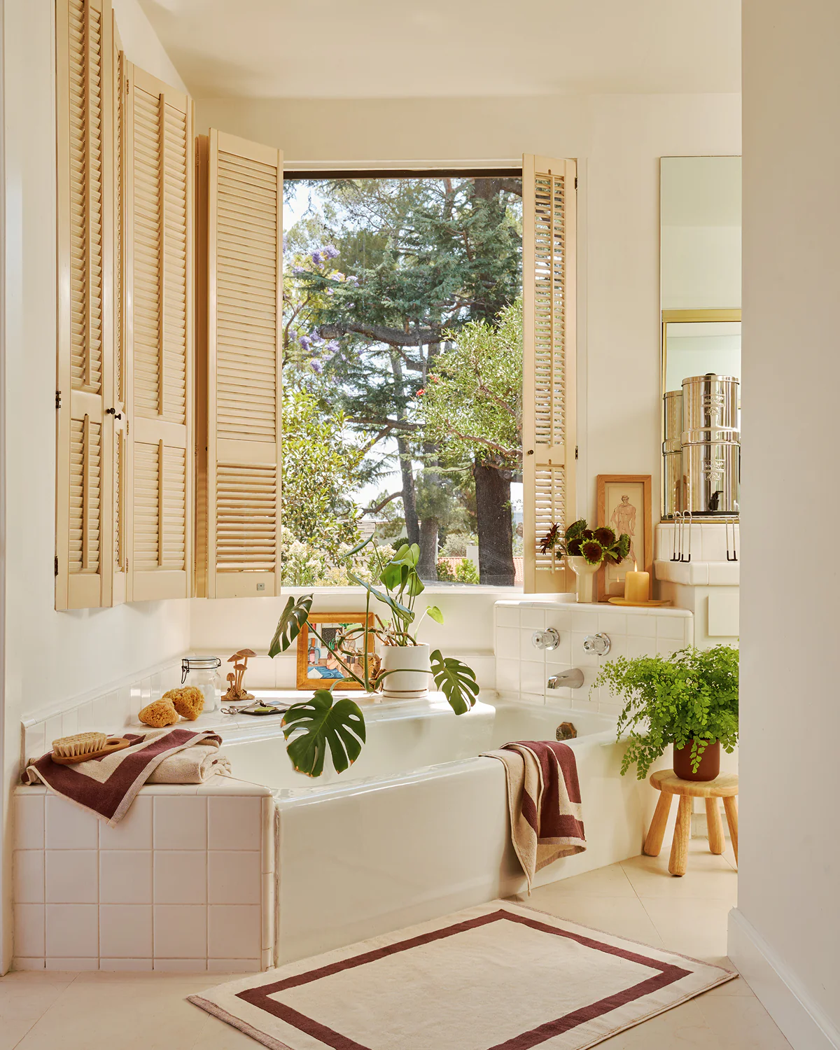 Crème & Cacao Two-Toned 100% Cotton Terry Bath Towels (Set of Two) - Image 4