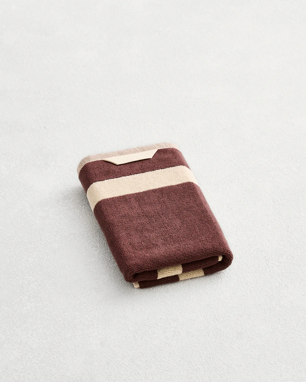 Crème & Cacao Two-Toned 100% Cotton Terry Hand Towel