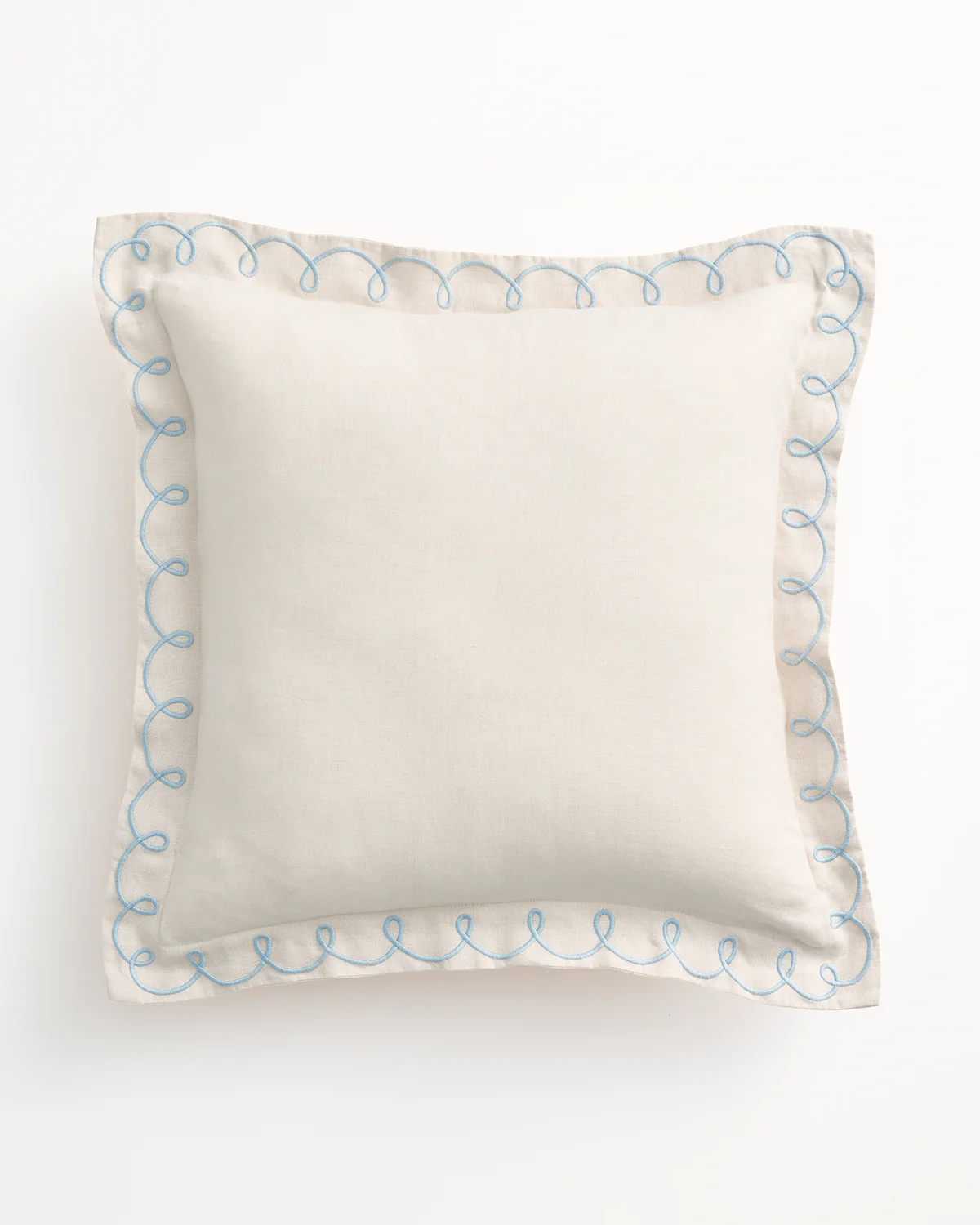 Crème & Coast 100% French Flax Linen Swirl Cushion Cover