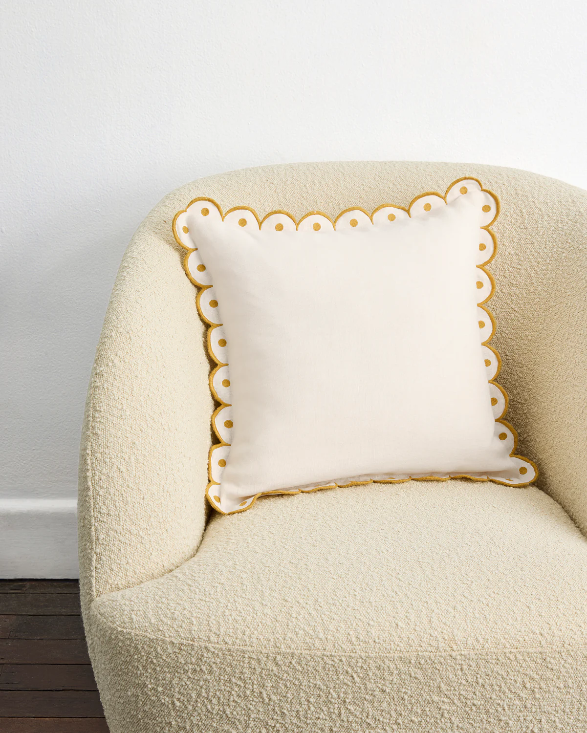 Crème & Turmeric 100% French Flax Linen Arch Cushion Cover - Image 2