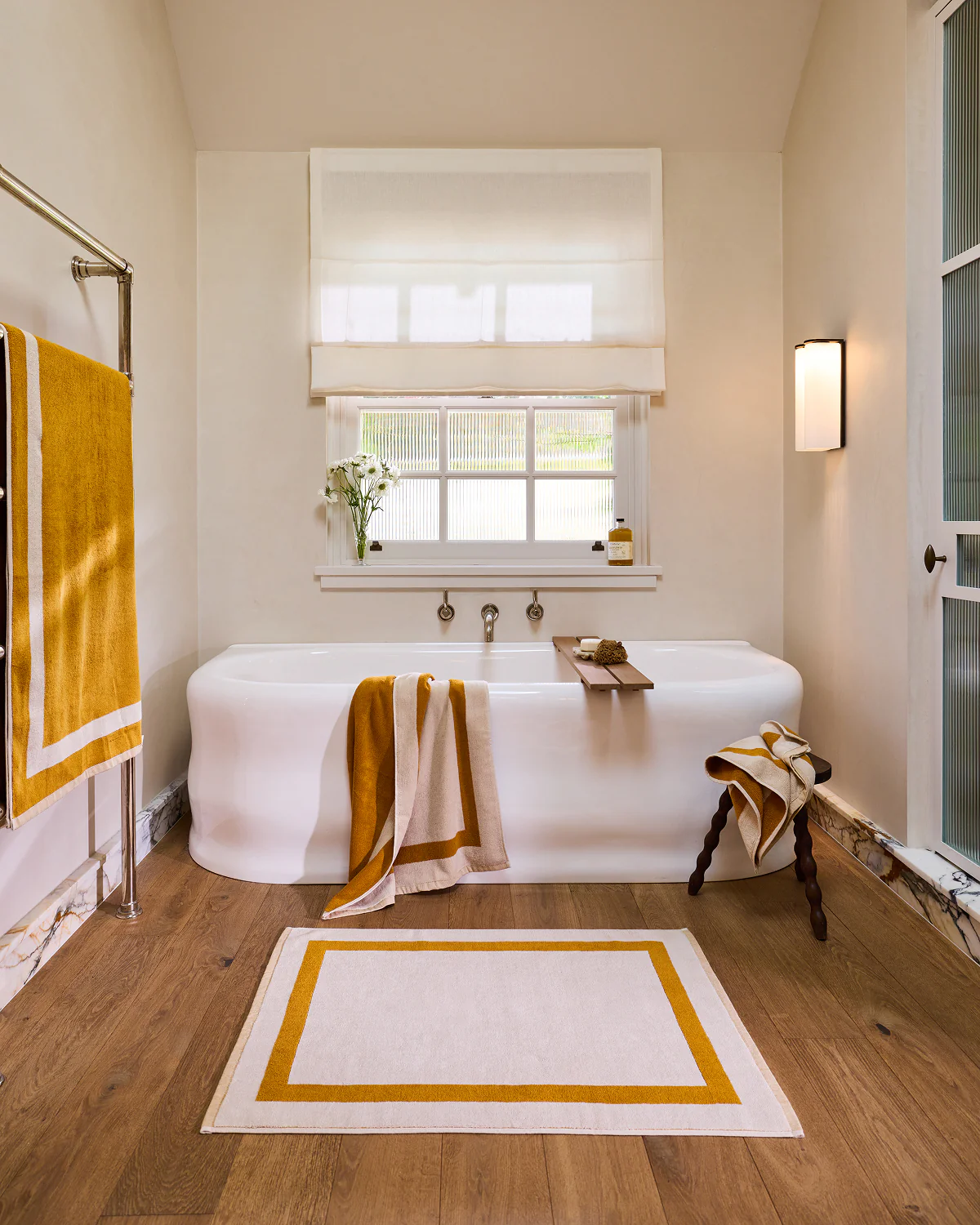 Crème & Turmeric Two-Toned 100% Cotton Terry Bath Sheets (Set of Two) - Image 2