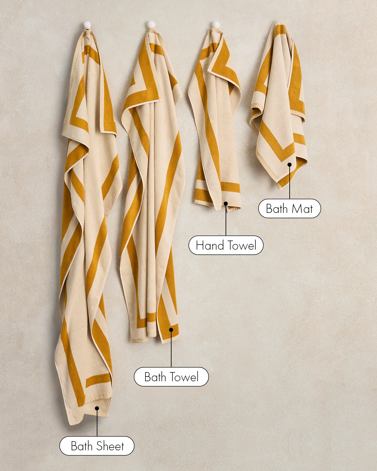 Crème & Turmeric Two-Toned 100% Cotton Terry Bath Sheets (Set of Two) - Image 7