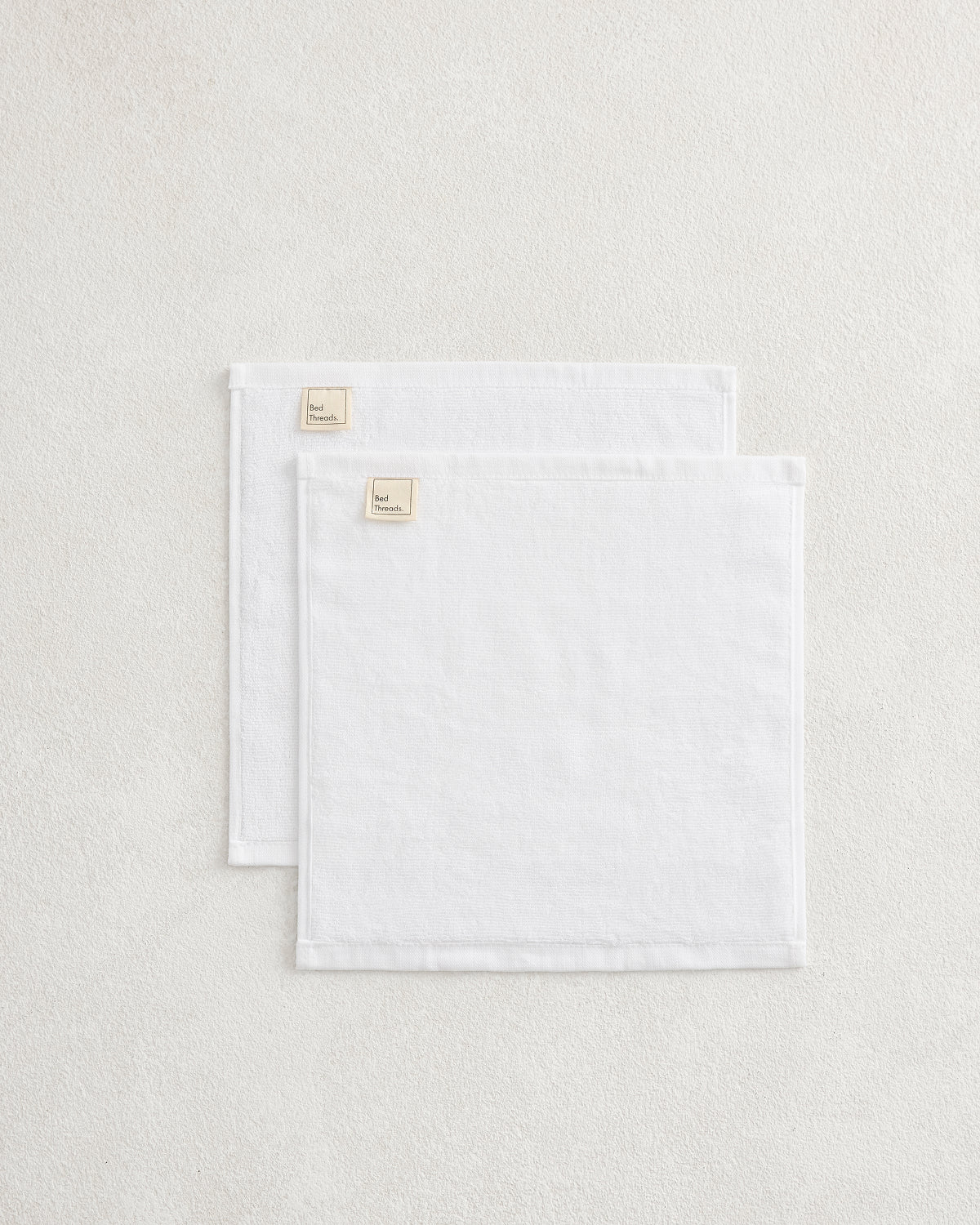 Crisp White 100% Cotton Terry Face Washers (Set of Two) - Image 2