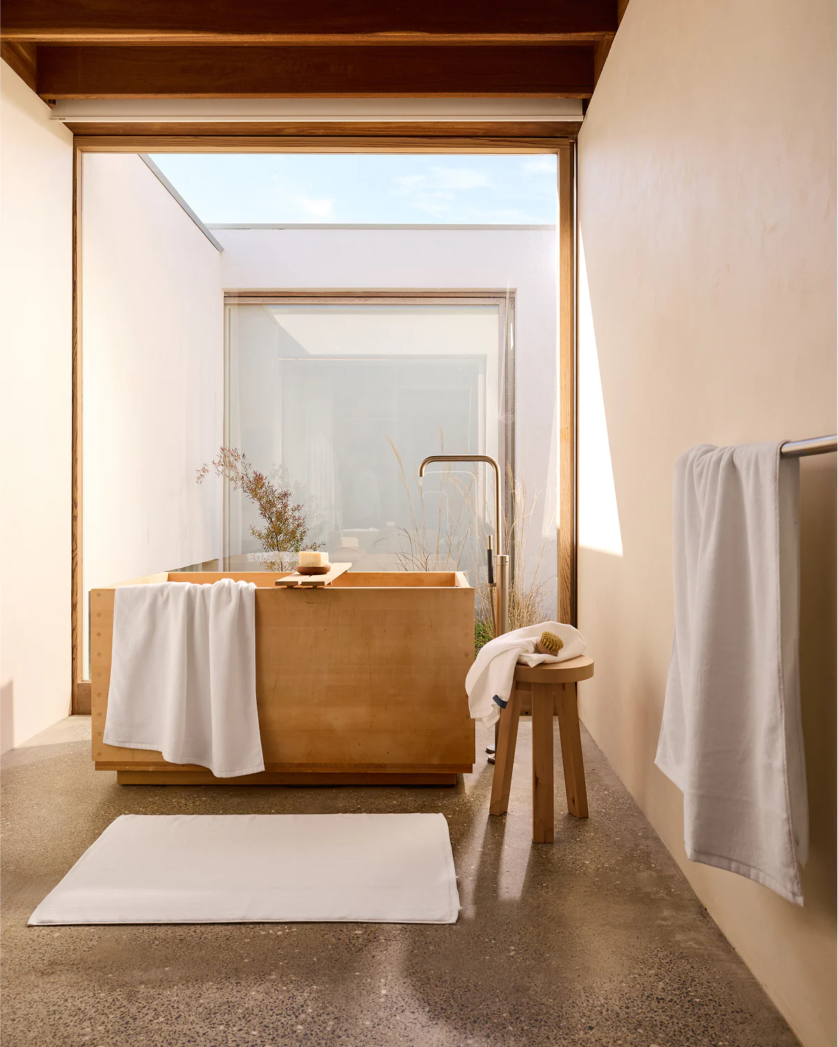 Crisp White 100% Cotton Terry Bath Sheet - Image 2