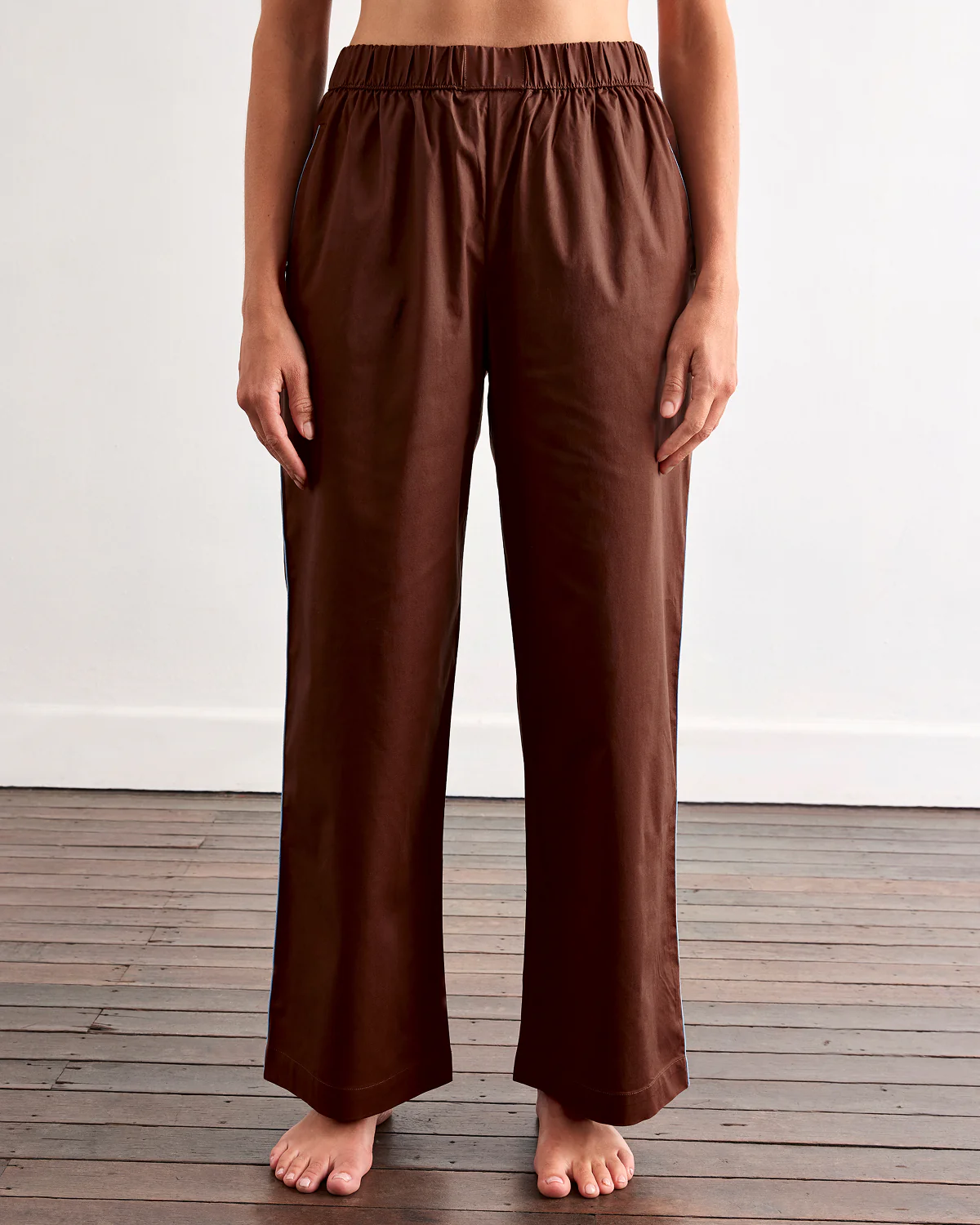 Espresso & Sky Piped Long Sleep Set - Image 5