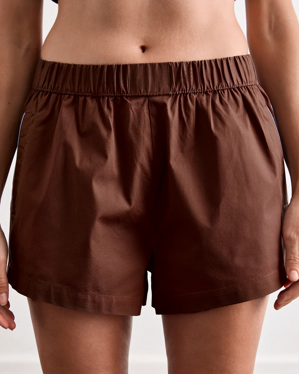 Espresso & Sky Piped Short Sleep Set - Image 4