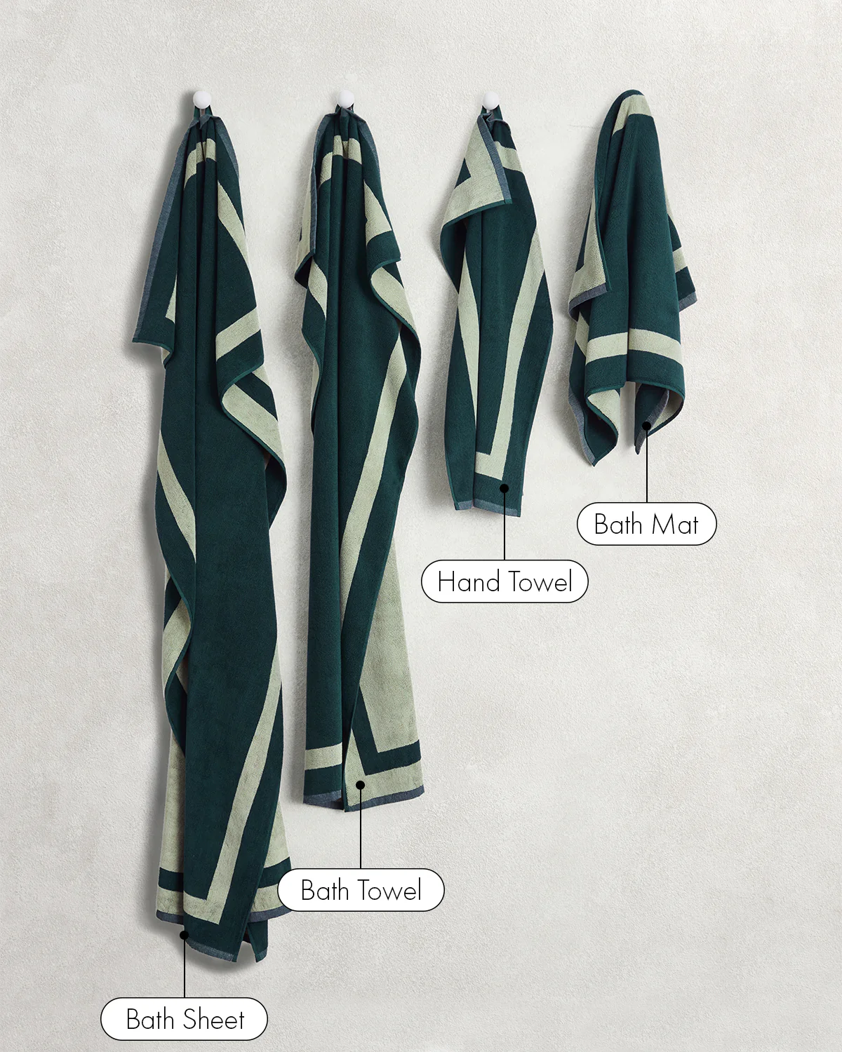 Forest & Sage Two-Toned 100% Cotton Terry Bath Towels (Set of Two) - Image 7