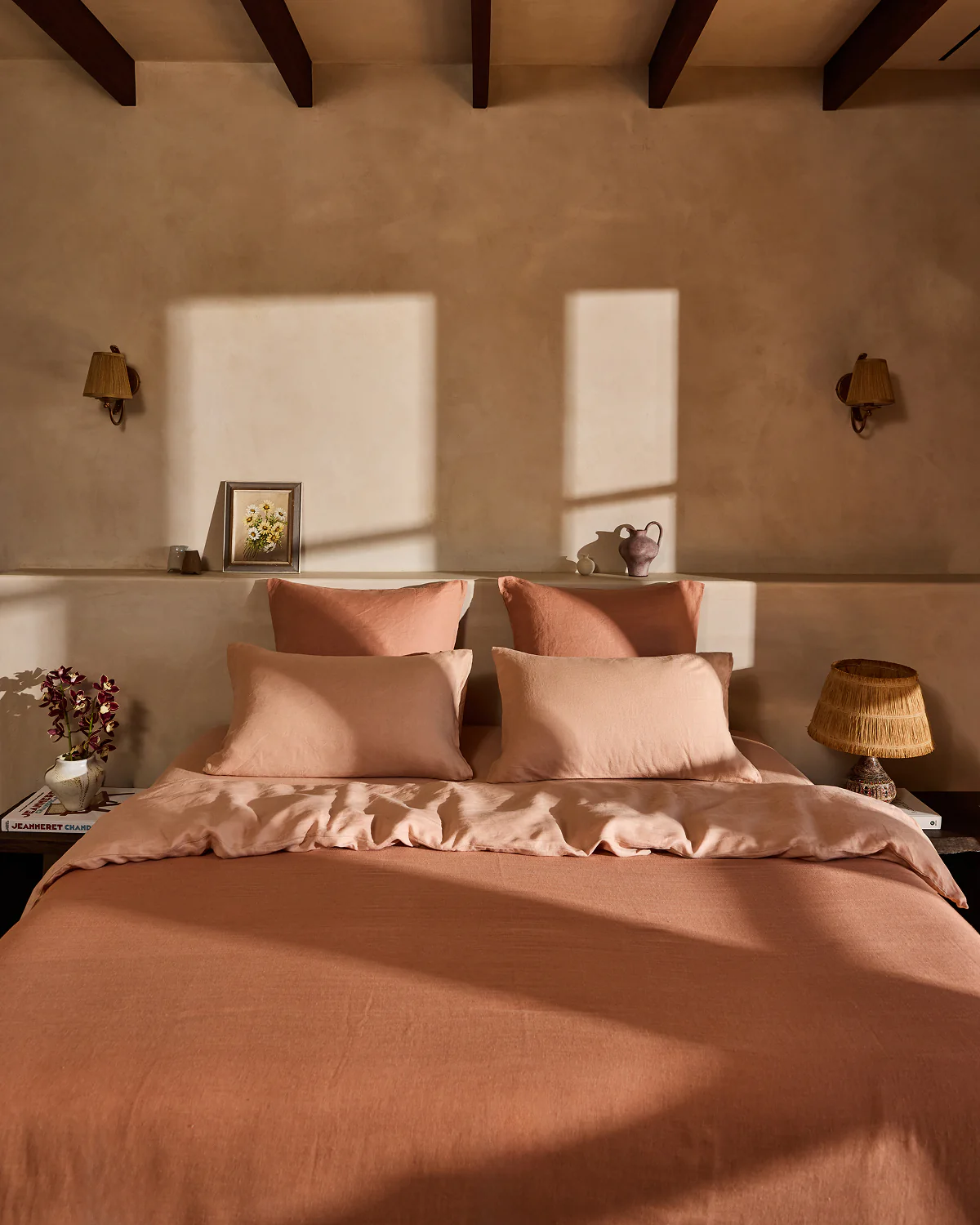 Hazelnut 100% French Flax Linen European Pillowcases (Set of Two) - Image 4