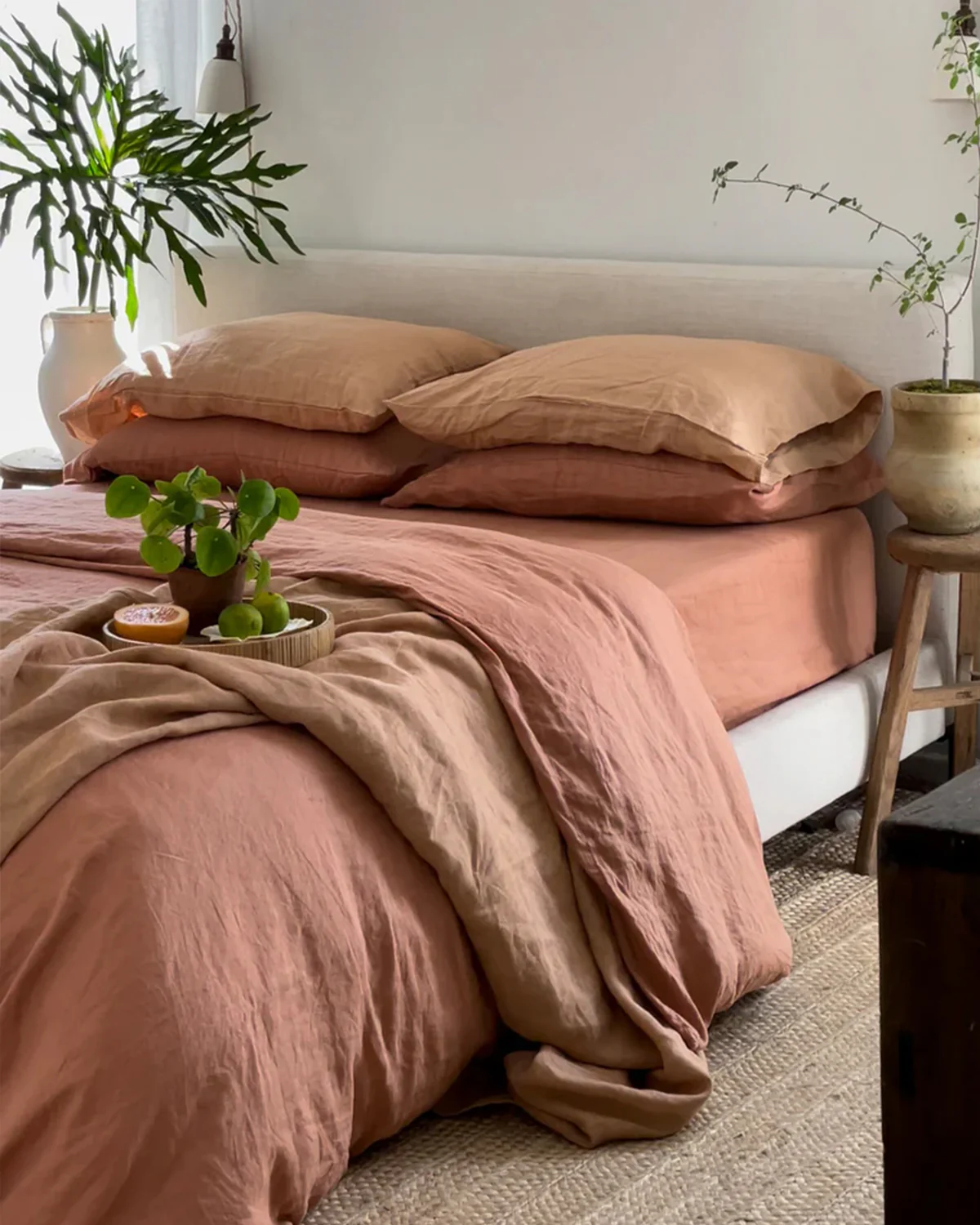 Hazelnut 100% French Flax Linen Fitted Sheet - Image 6