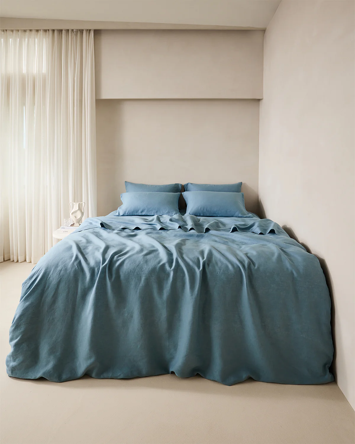Lagoon 100% French Flax Linen Duvet Cover - Image 4