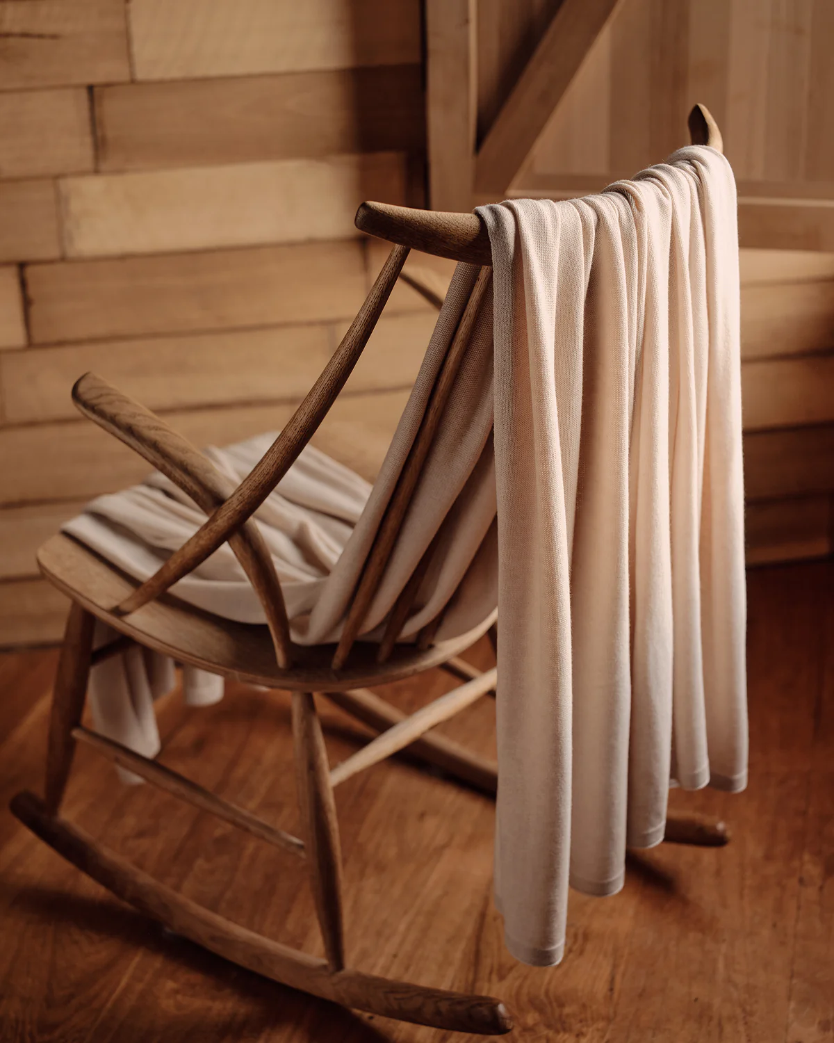 Latte Cotton & Wool Mix Blanket - Image 4