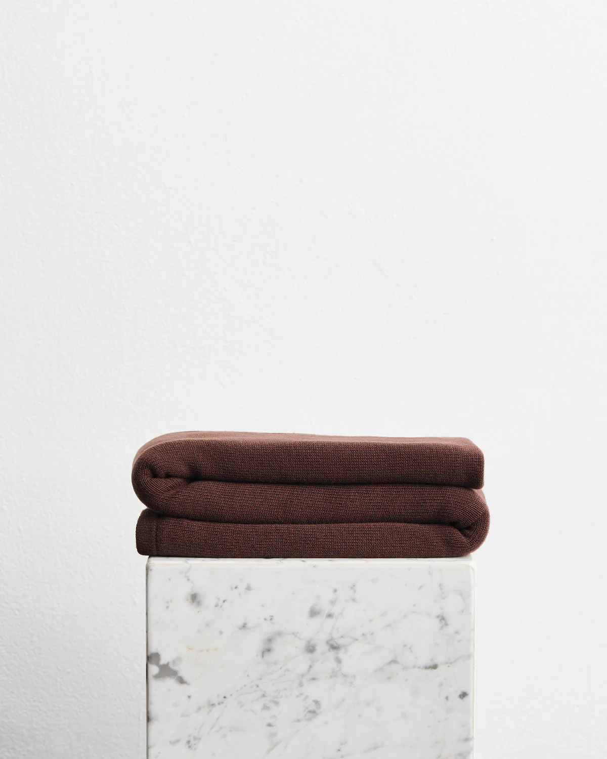 Mocha Cotton & Wool Mix Blanket