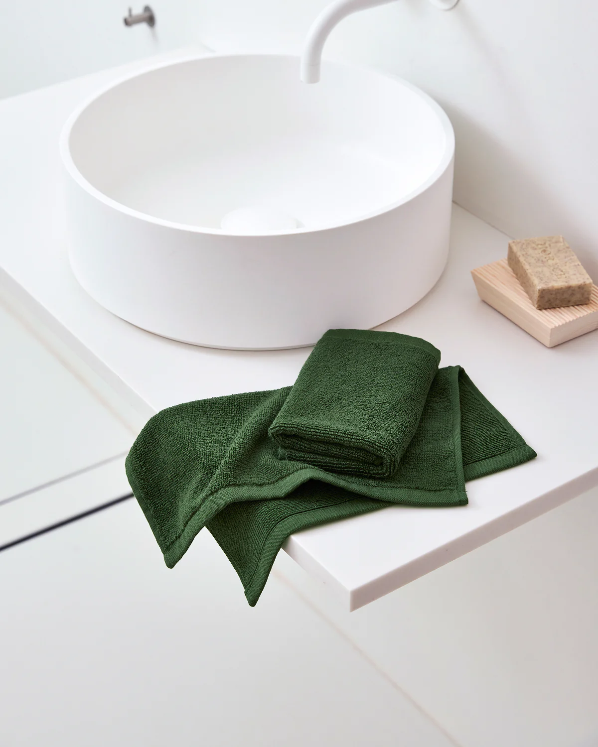 Moss 100% Cotton Terry Hand Towels & Face Washers Bundle - Image 3