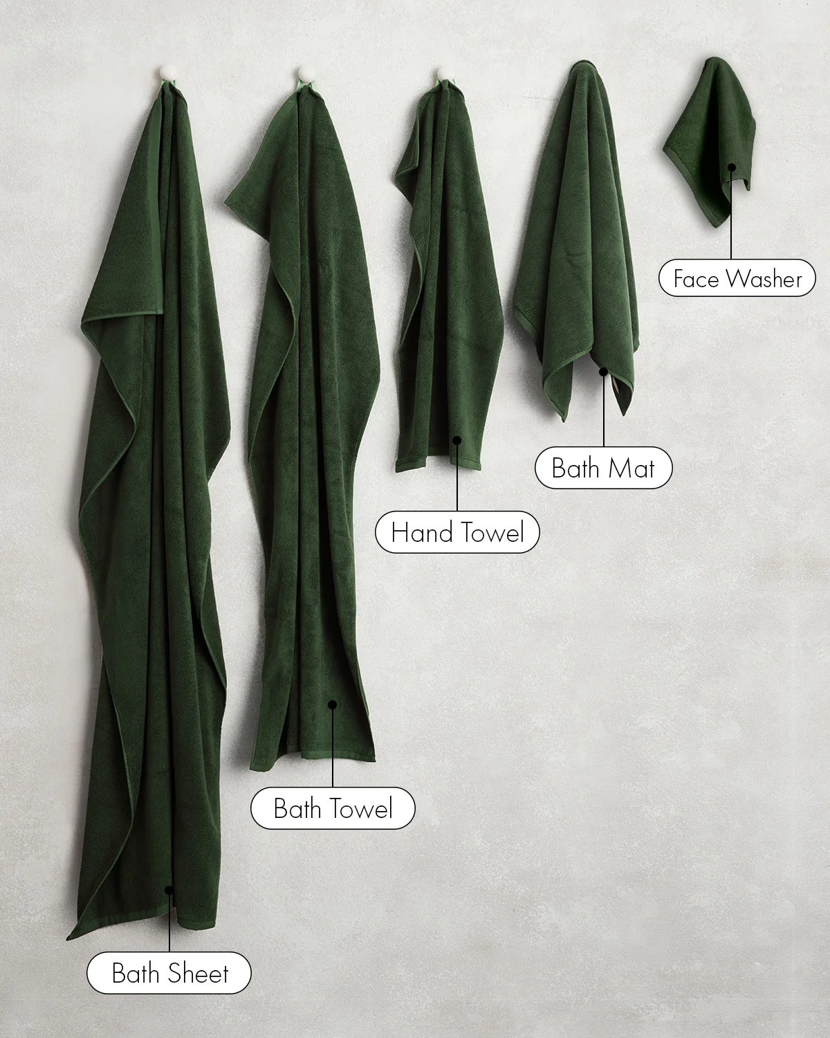 Moss 100% Cotton Terry Hand Towel - Image 7