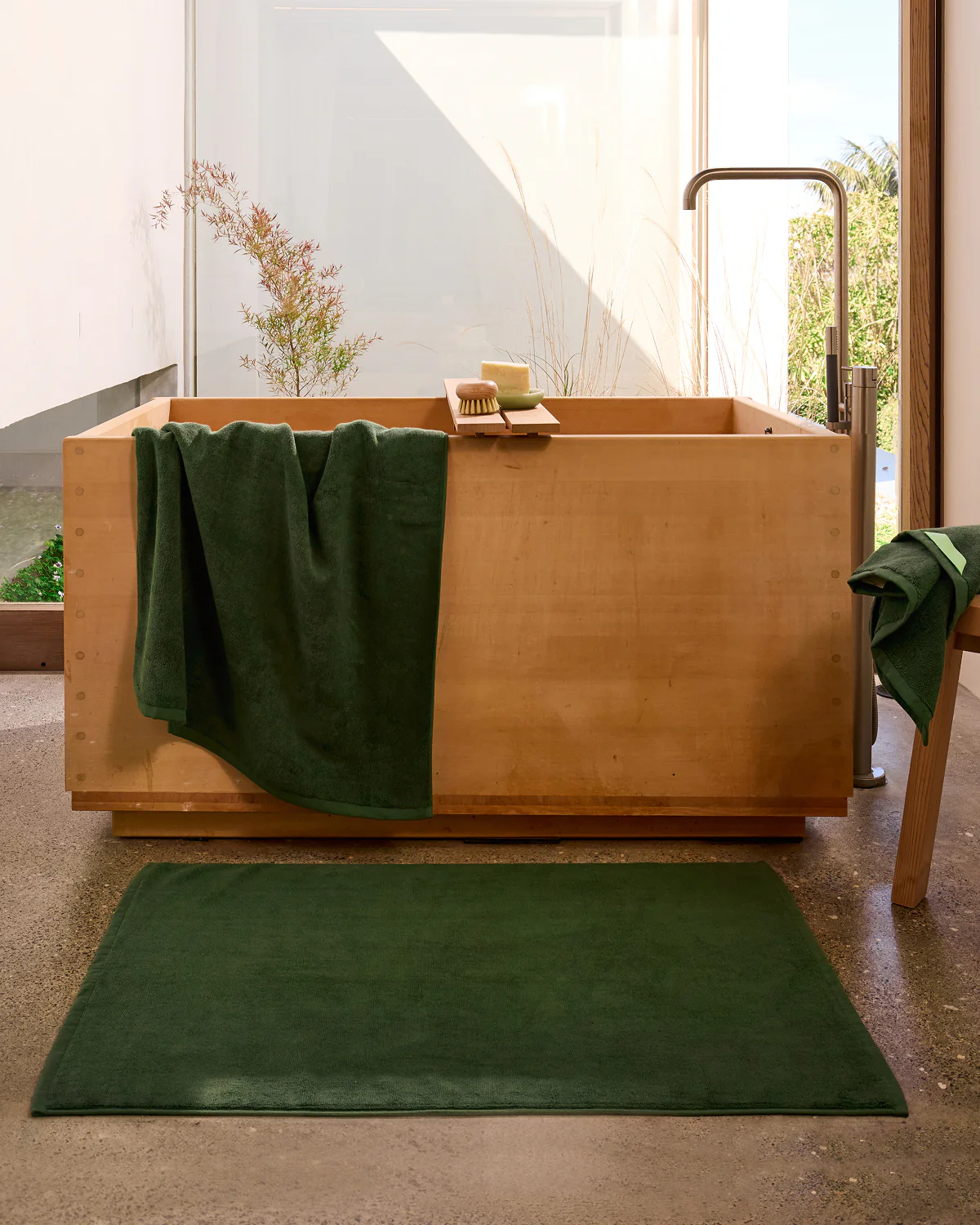 Moss 100% Cotton Terry Bath Mat - Image 2