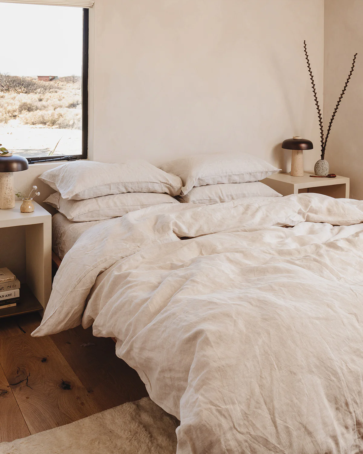 Oatmeal 100% French Flax Linen Flat Sheet - Image 4