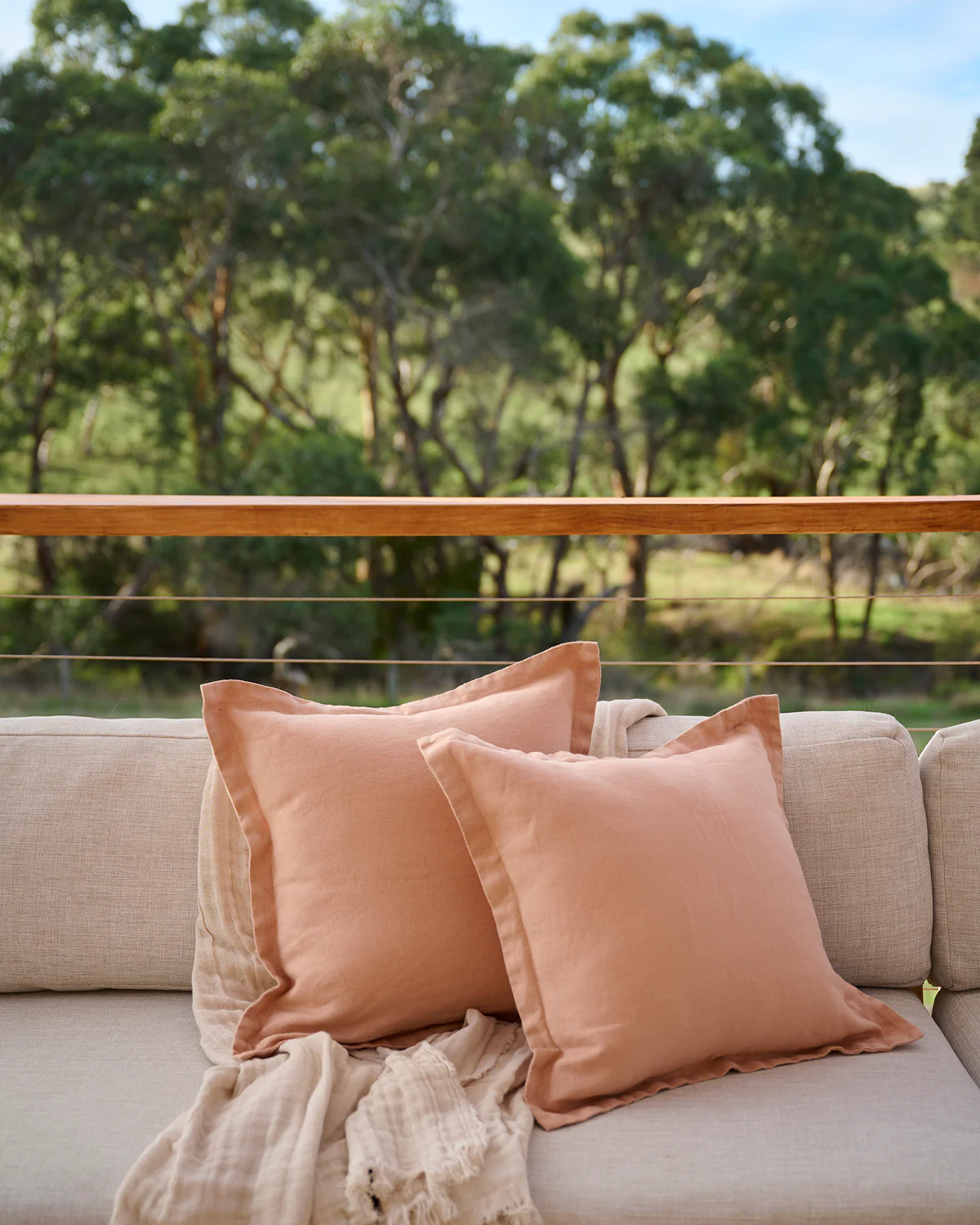 Terracotta 100% French Flax Linen Cushion Cover - Image 4