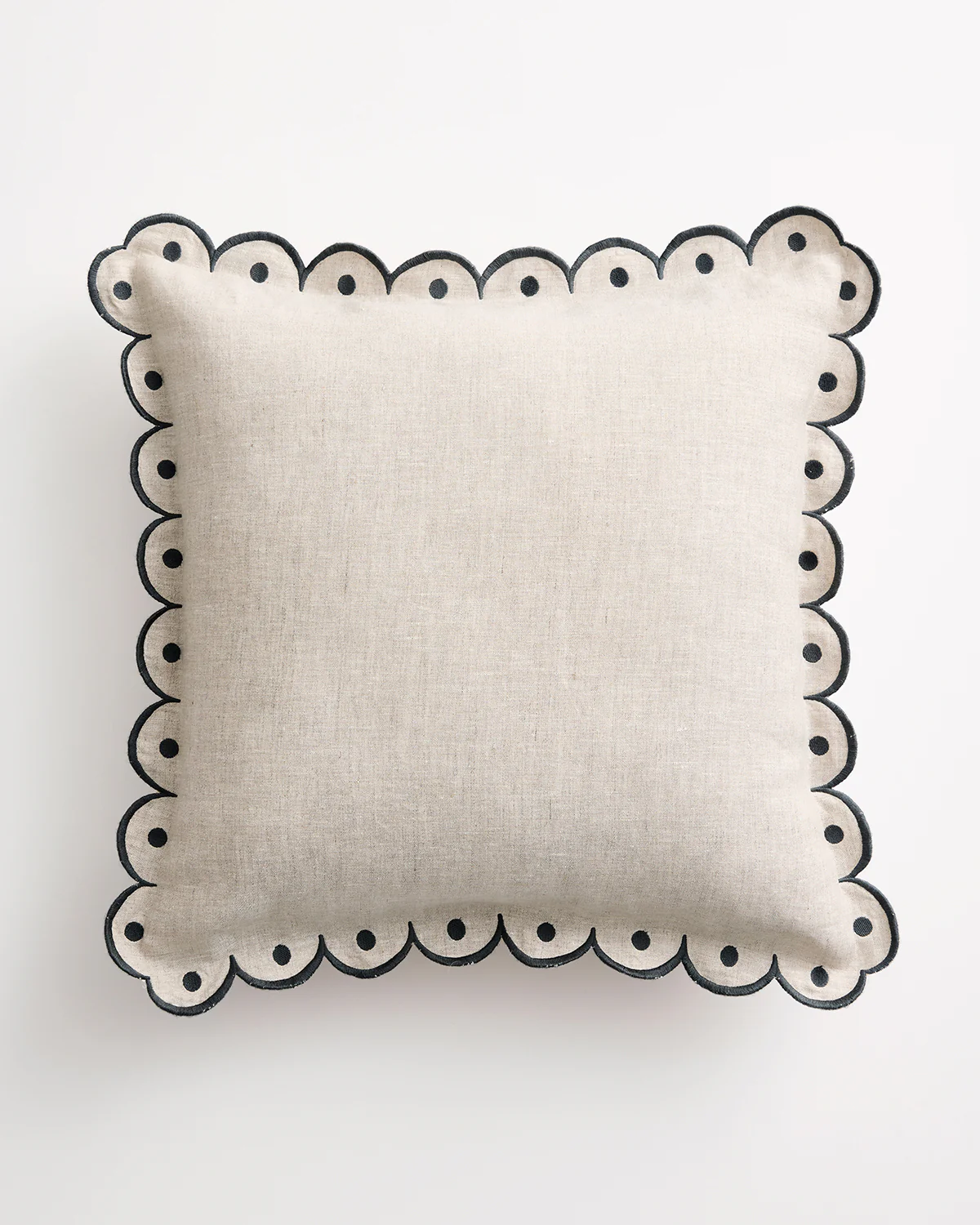 Oatmeal & Charcoal 100% French Flax Linen Arch Cushion Cover
