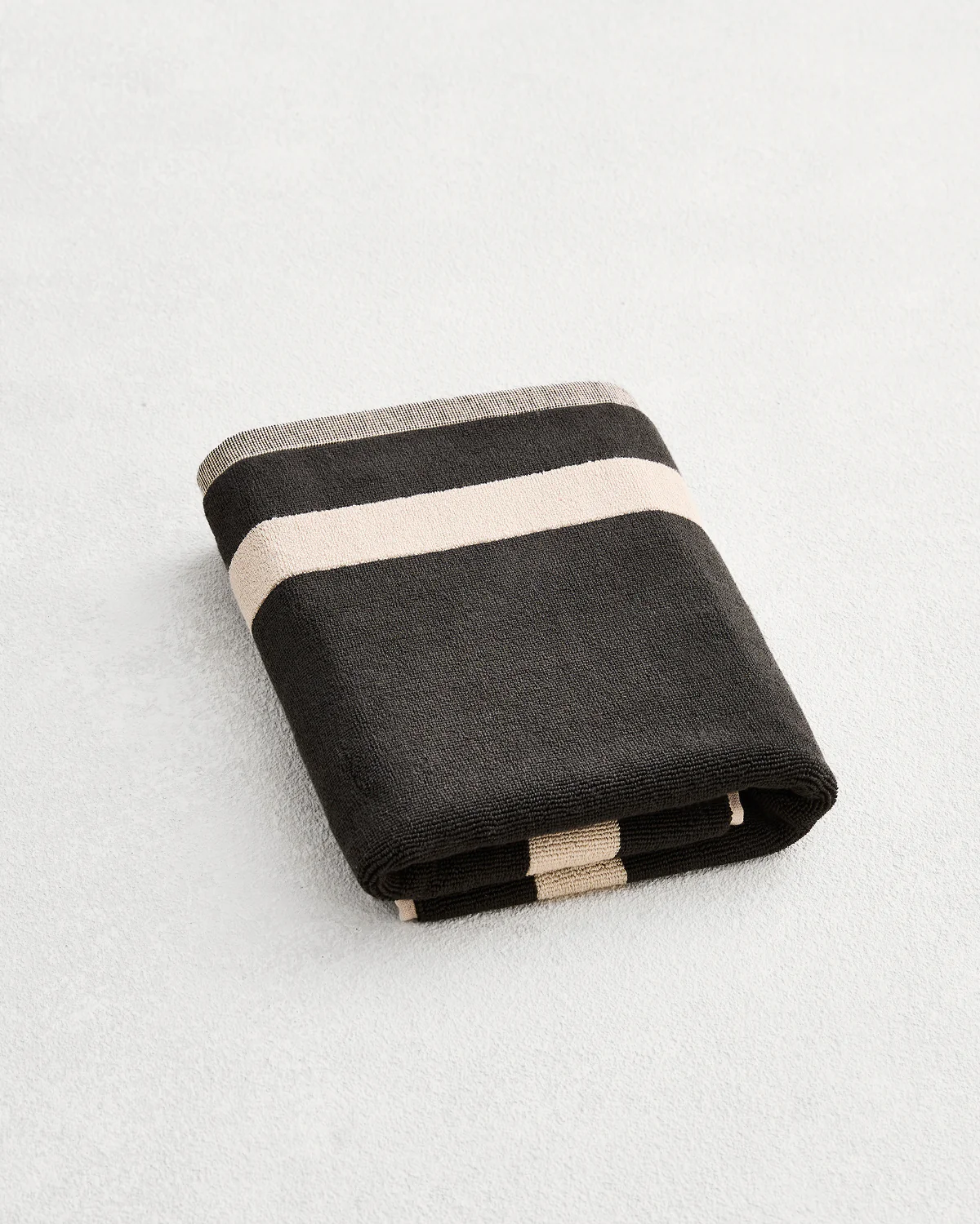 Oatmeal & Charcoal Two-Toned 100% Cotton Terry Bath Mat - Image 5