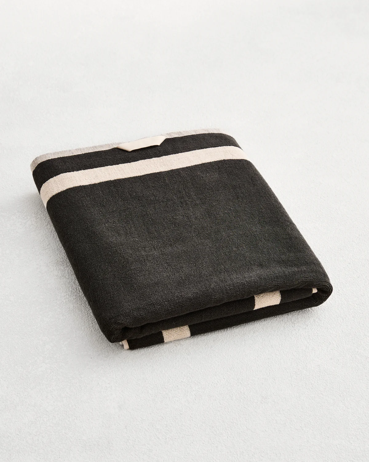 Oatmeal & Charcoal Two-Toned 100% Cotton Terry Bath Sheet