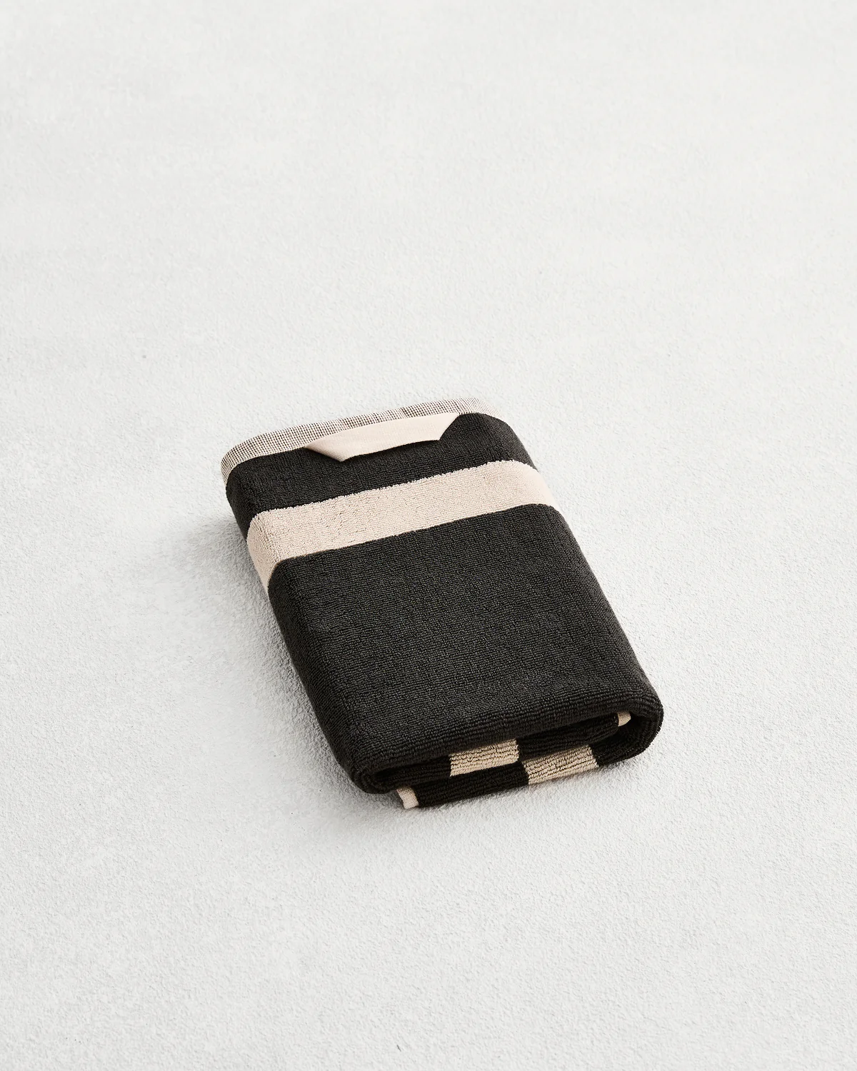 Oatmeal & Charcoal Two-Toned 100% Cotton Terry Hand Towel