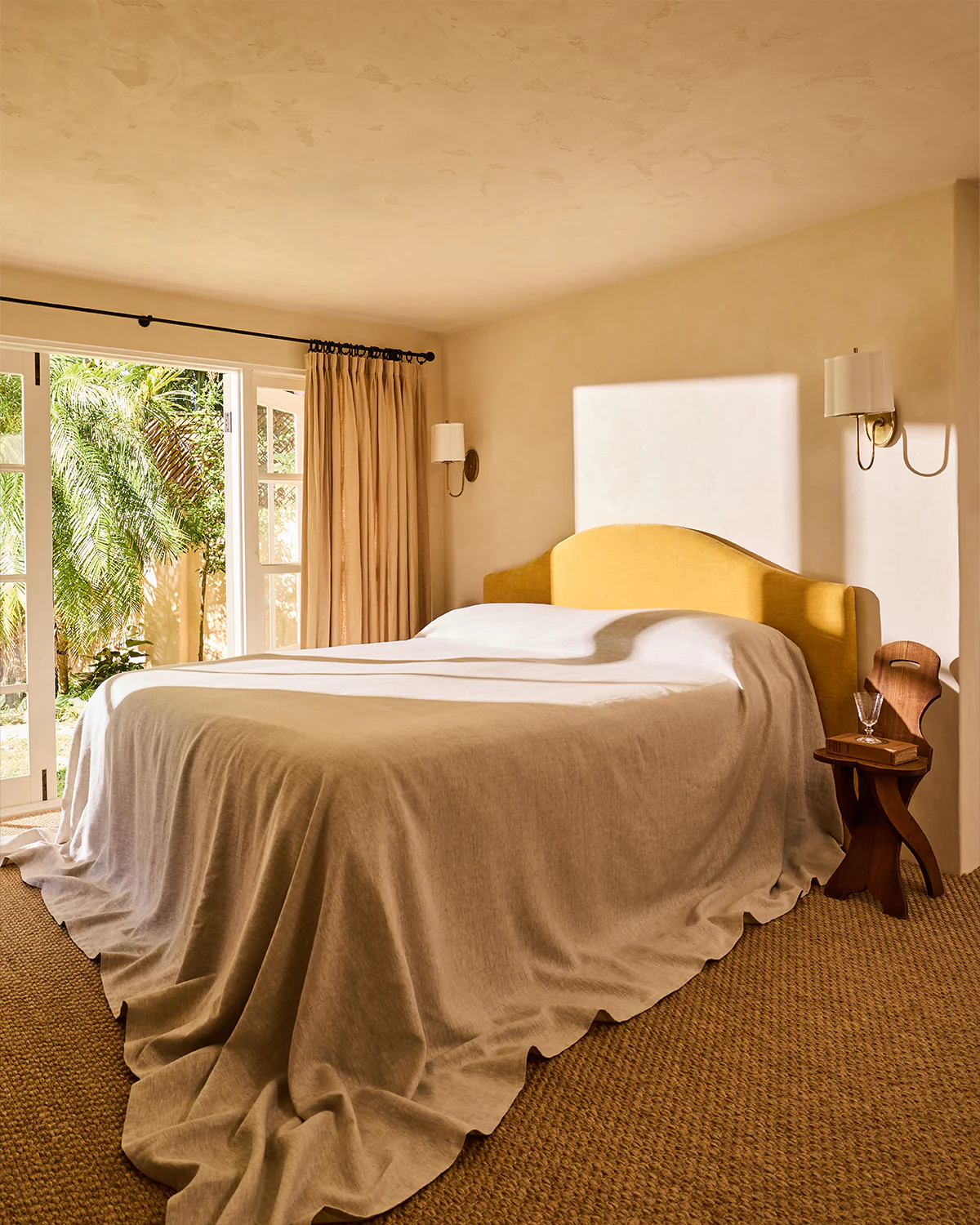 Oatmeal Heavy Linen Bed Cover - Image 5